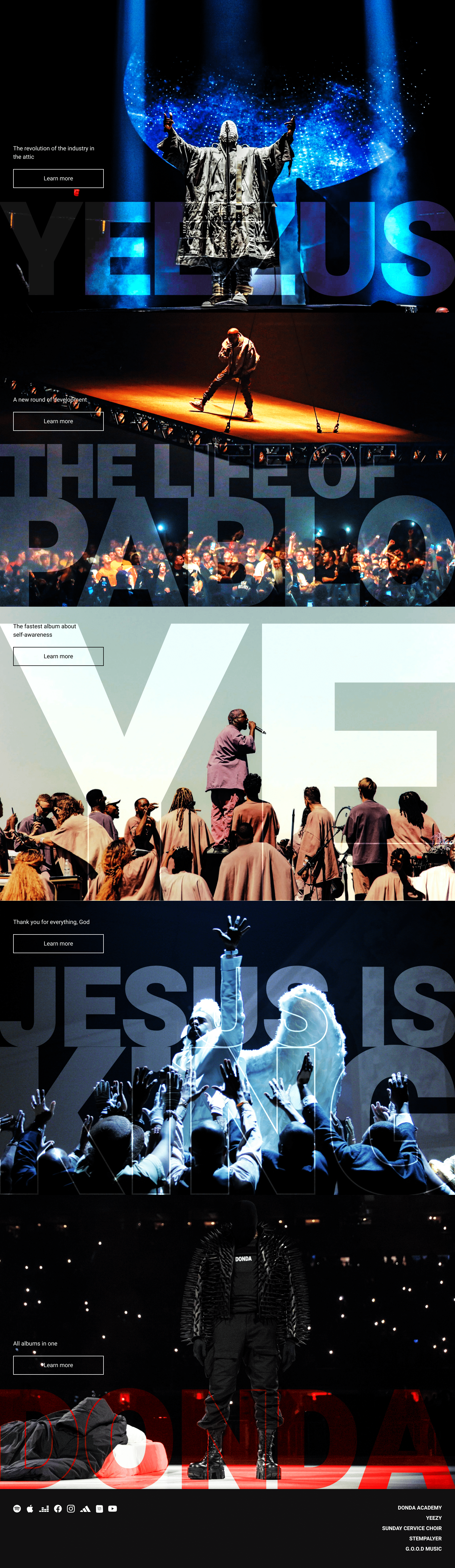 Kanye West l Сайт-портфолио (site-portfolio) — Изображение №4 — Интерфейсы, Брендинг на Dprofile