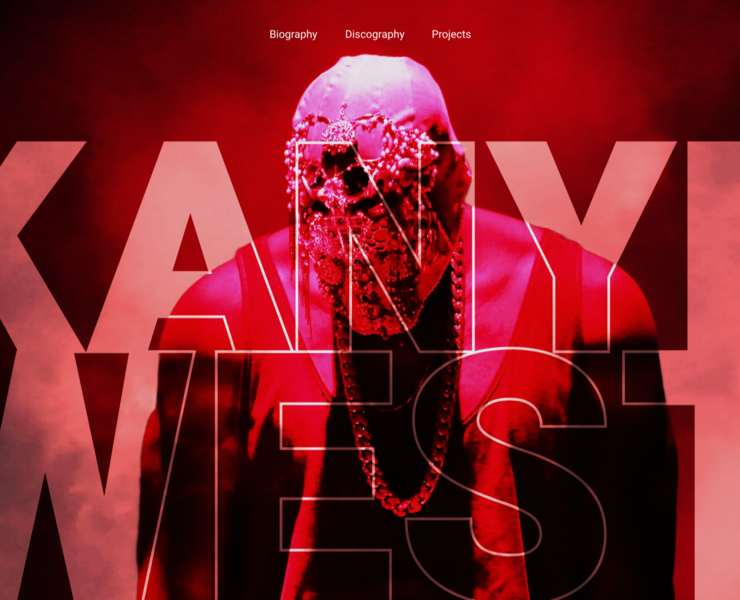 Kanye West l Сайт-портфолио (site-portfolio) — Интерфейсы, Брендинг на Dprofile
