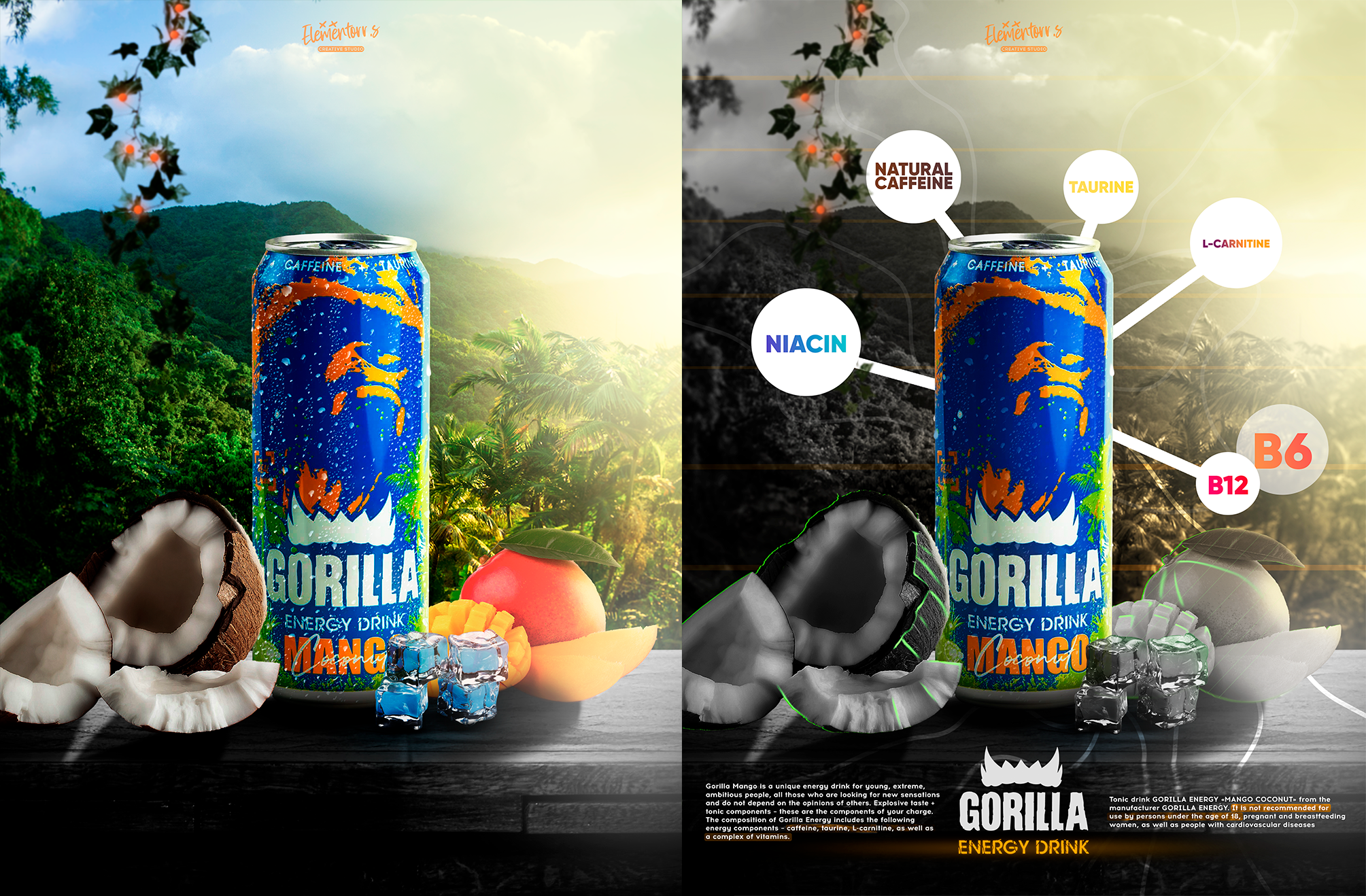 Gorilla Energy Drink, Дизайн промо материалов — Изображение №1 — Брендинг, Маркетинг на Dprofile