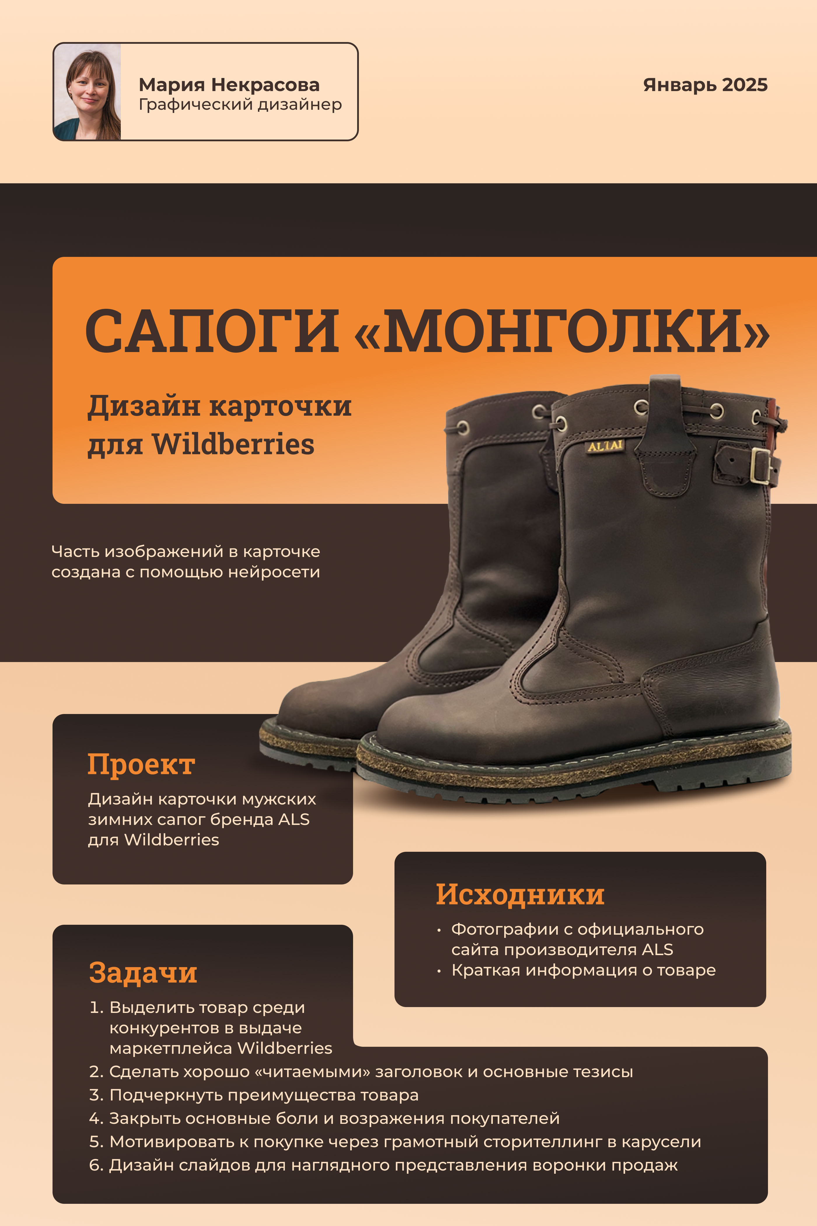 Инфографика для WB. Сапоги зимние. Ниша: мужская обувь — Изображение №1 — Графика, Маркетинг на Dprofile