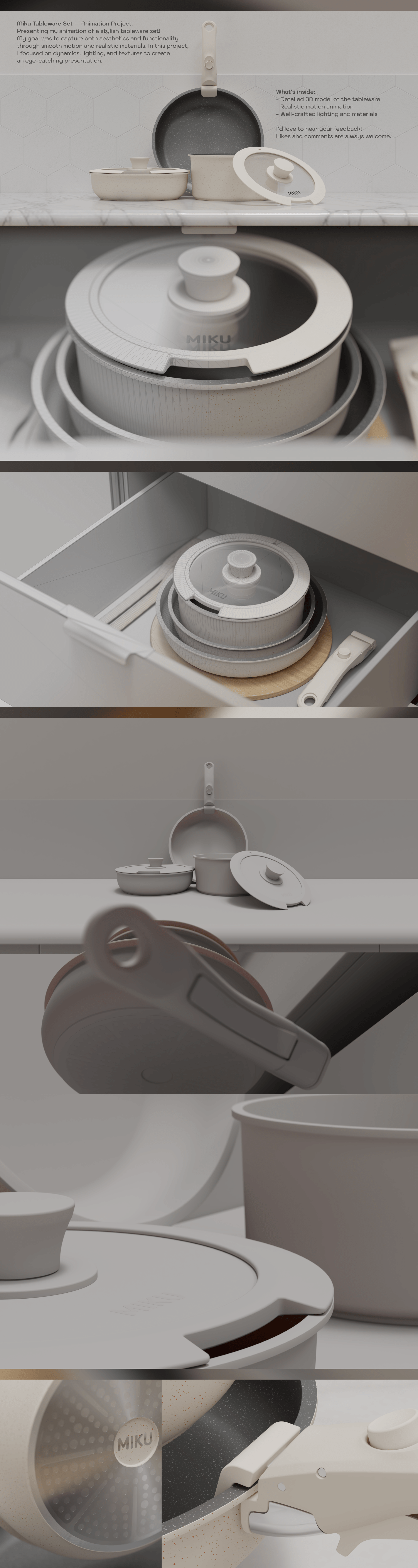 Miku Tableware Set | 3D Motion — Изображение №1 — 3D, Анимация на Dprofile