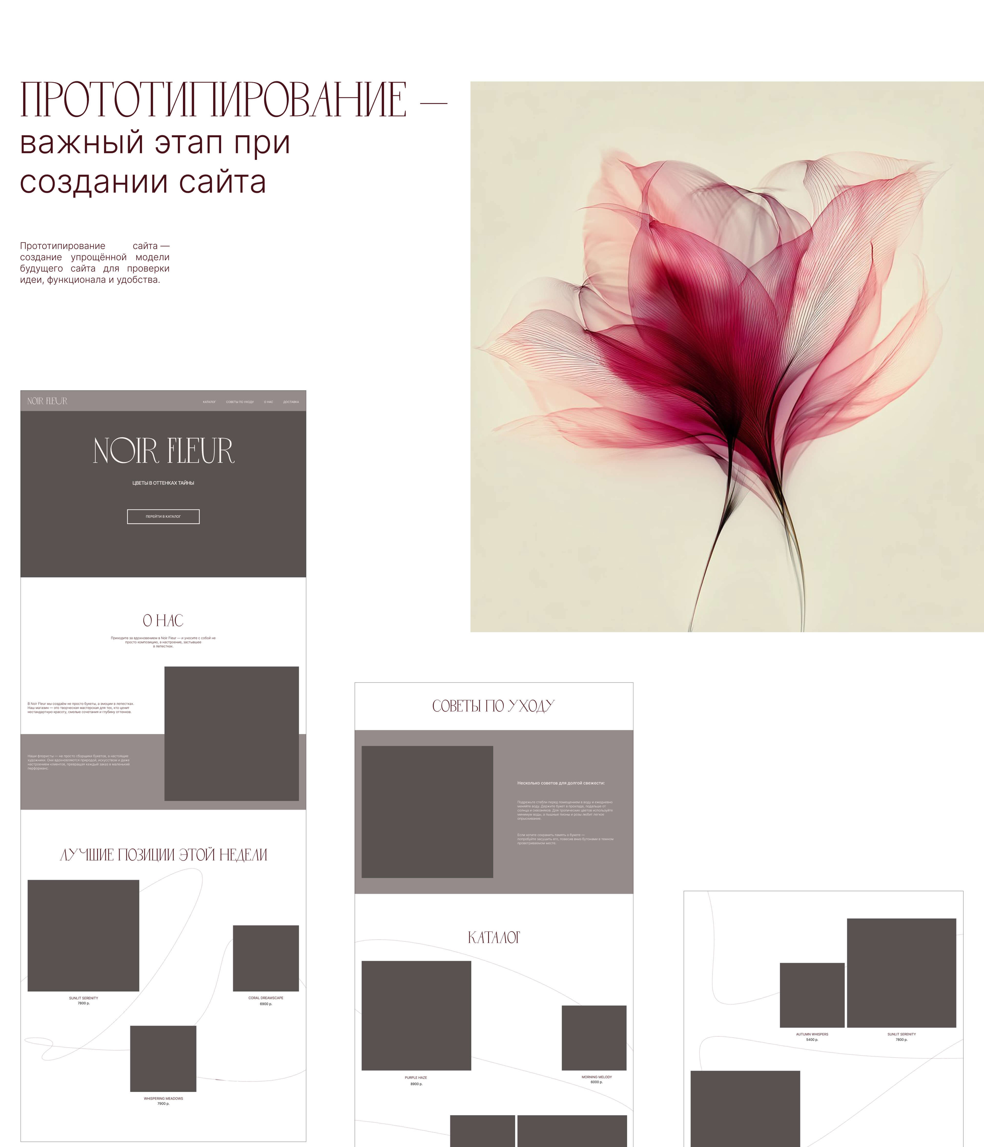Noir Fleur | Landing page for a flower shop — Изображение №6 — Интерфейсы на Dprofile
