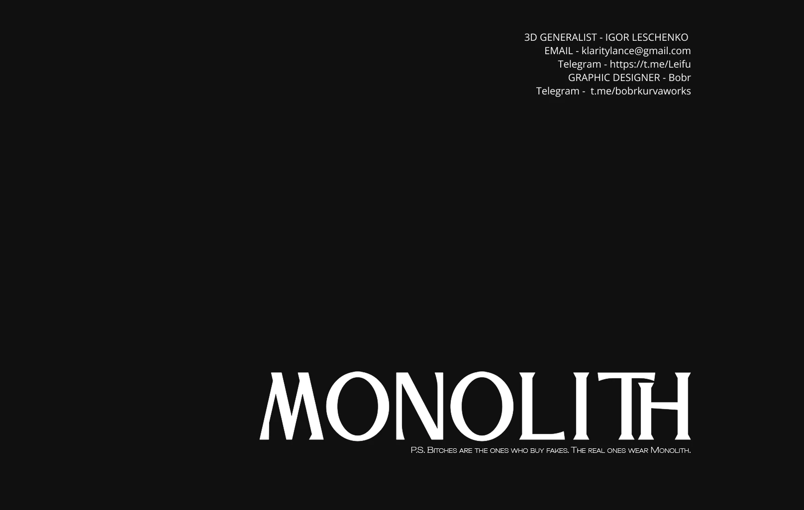 Monolith — Изображение №6 — Брендинг, 3D на Dprofile