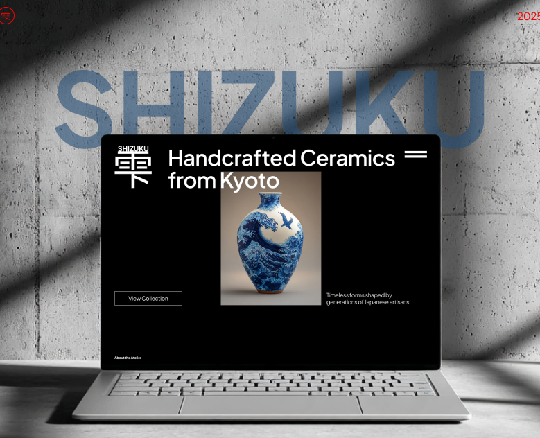 Shizuku — сайт японской керамической мастерской на Dprofile
