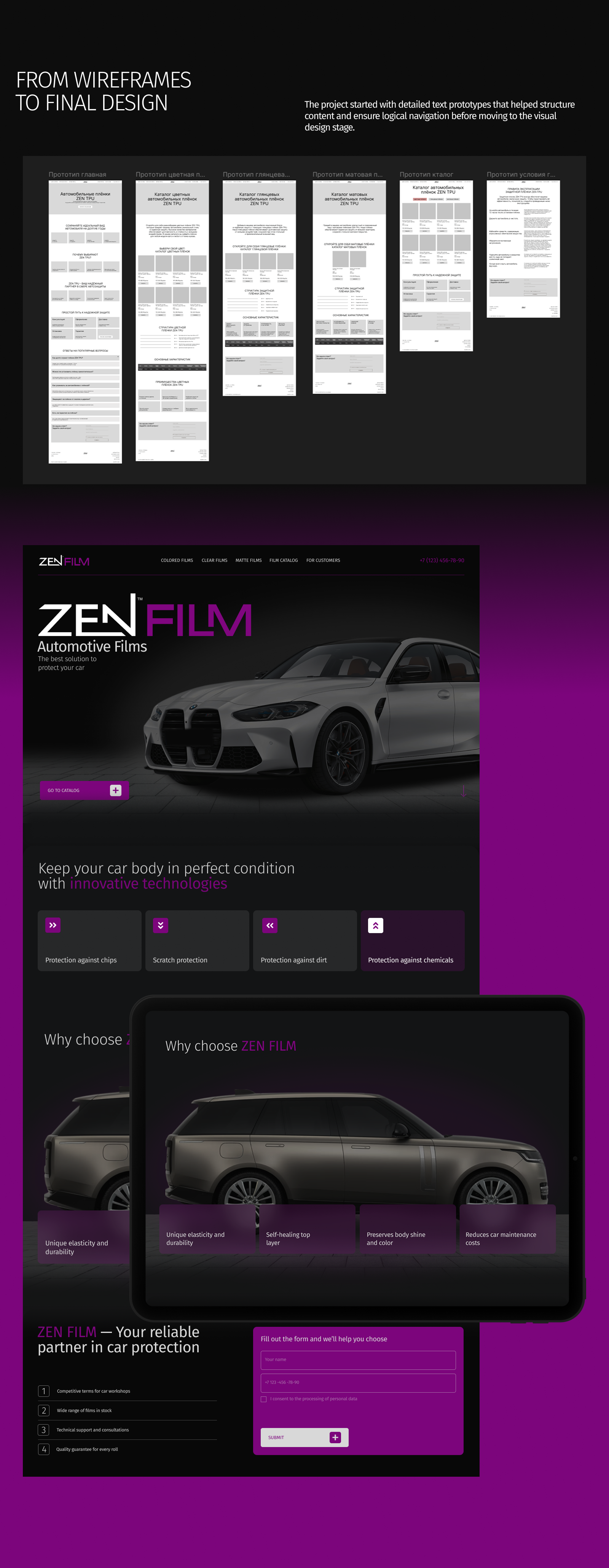 ZEN Film — бренд премиальных автомобильных защитных плёнок. — Изображение №6 — Интерфейсы на Dprofile