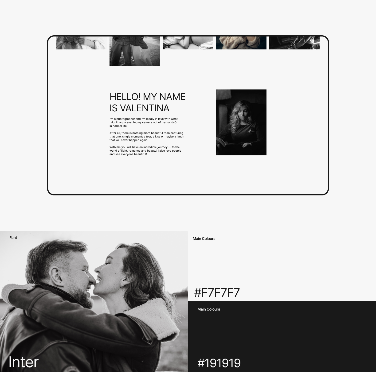 Сайт-визитка портфолио для фотографа — Изображение №3 — Интерфейсы на Dprofile