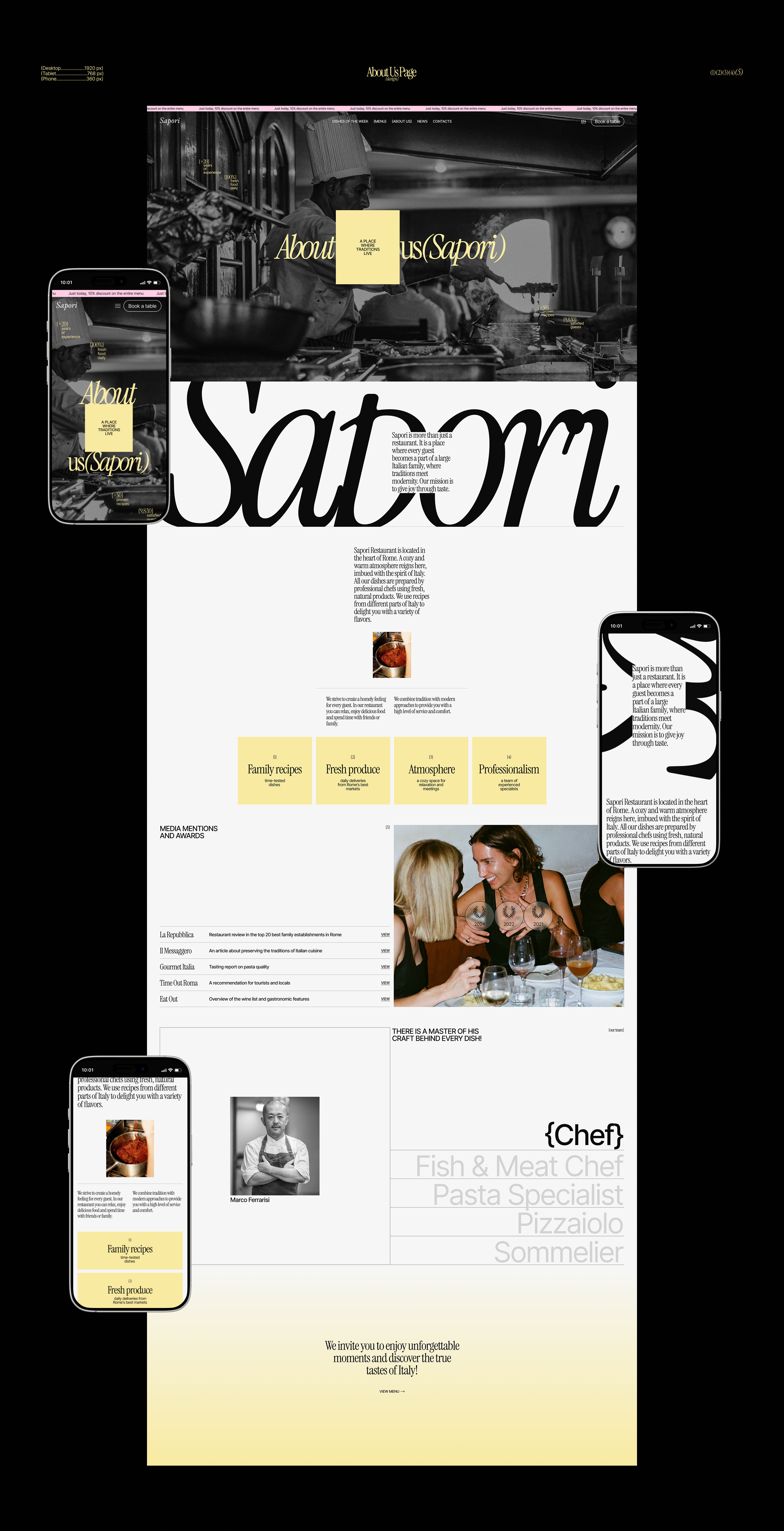 SAPORI | Ресторан итальянской кухни — Изображение №8 — Интерфейсы на Dprofile