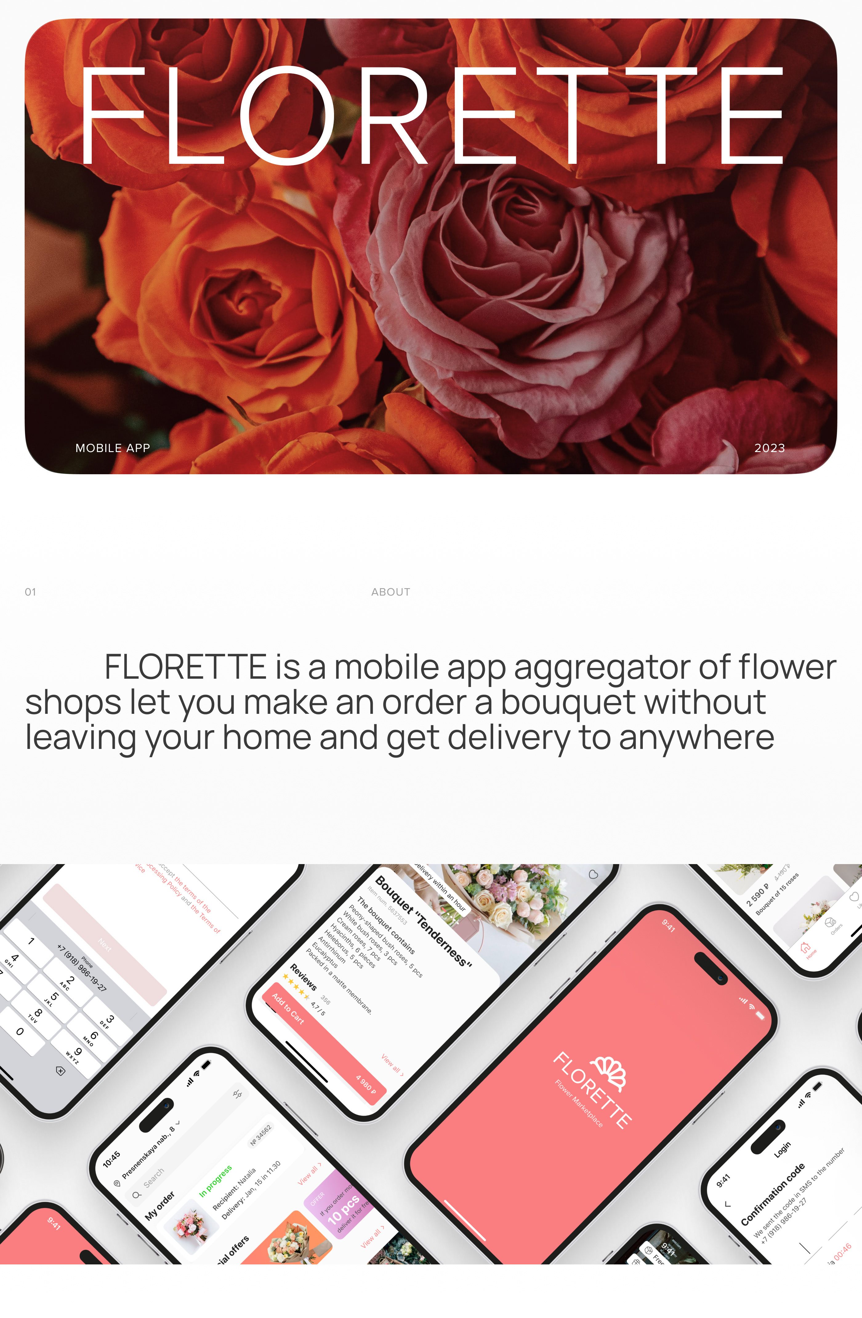FLORETTE | UI/UX mobile app design for flower shop — Изображение №1 — Интерфейсы на Dprofile