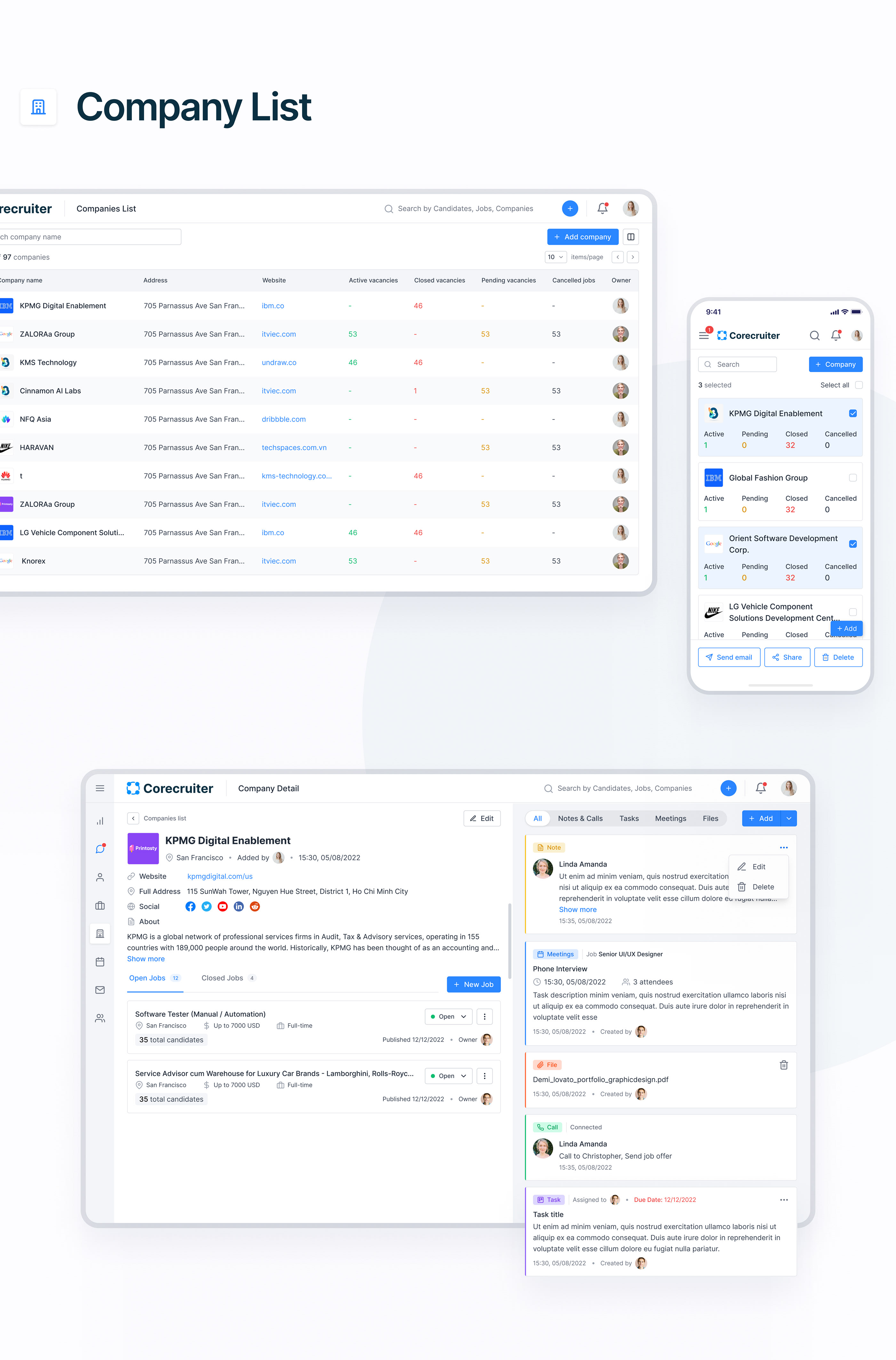 CRM for HR management system | SAAS | Dashboard — Изображение №5 — Интерфейсы на Dprofile