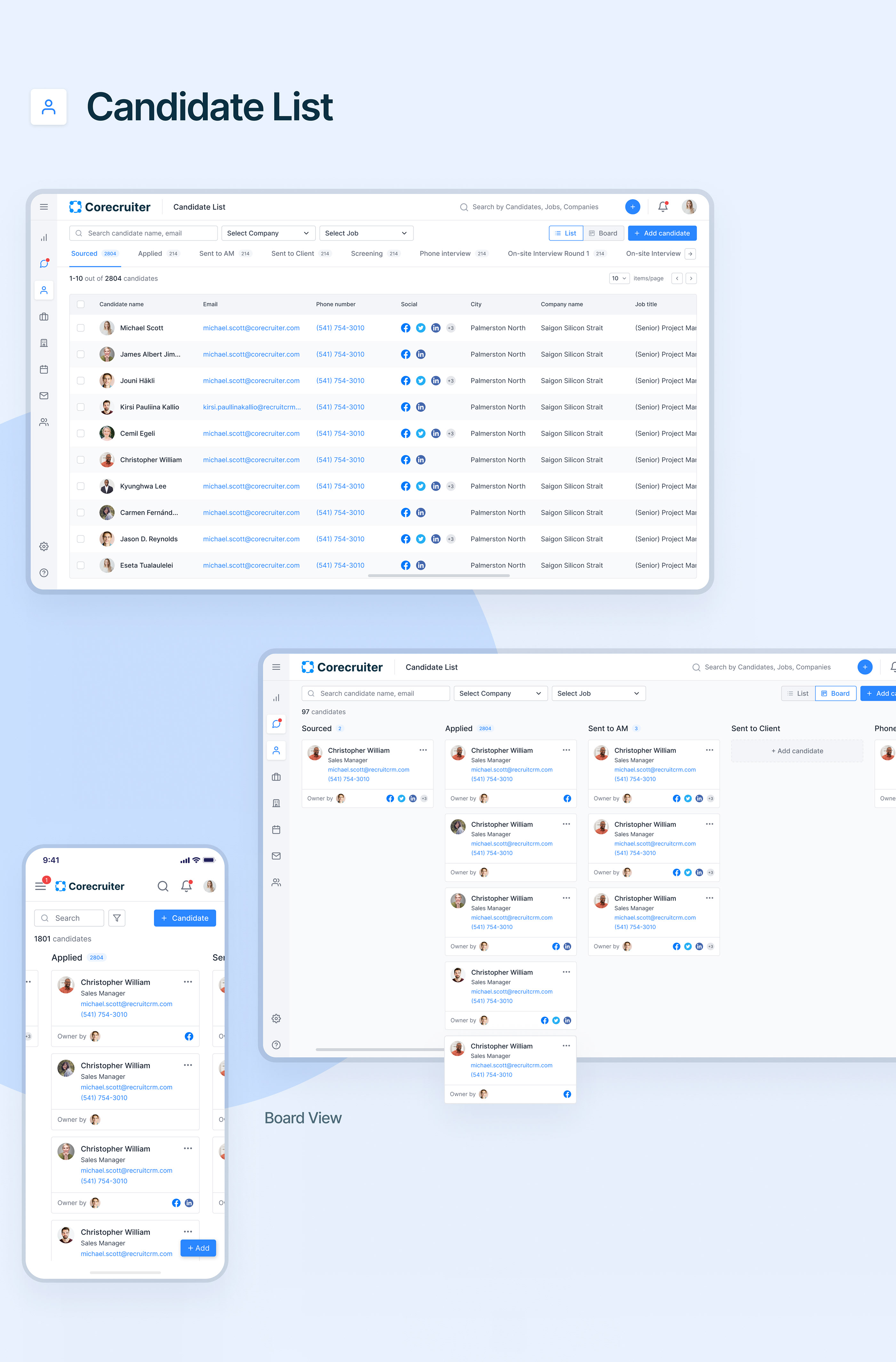 CRM for HR management system | SAAS | Dashboard — Изображение №4 — Интерфейсы на Dprofile