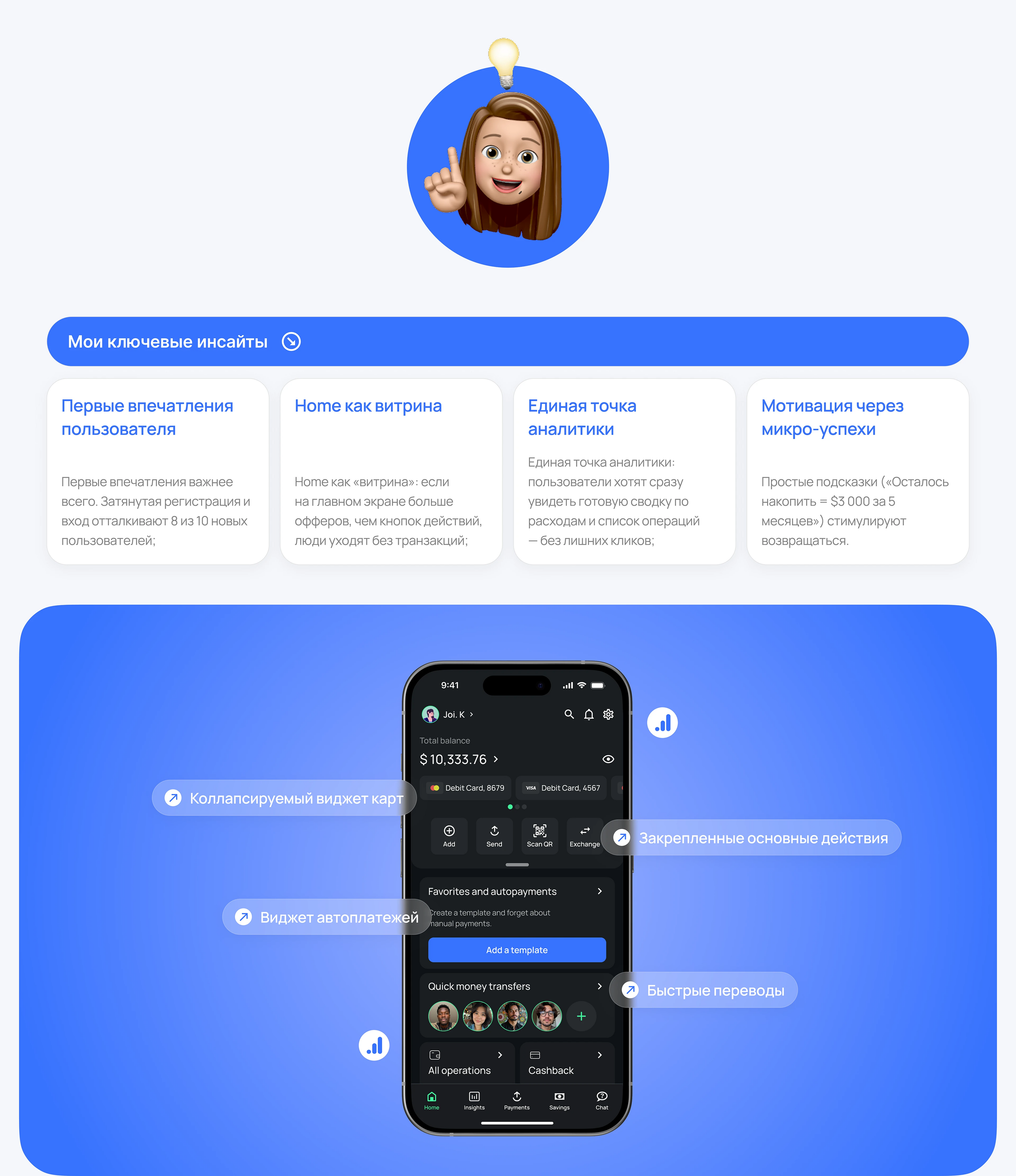 FinGo: Оптимизация мобильного банка | Case study, UX/UI — Изображение №5 — Интерфейсы на Dprofile