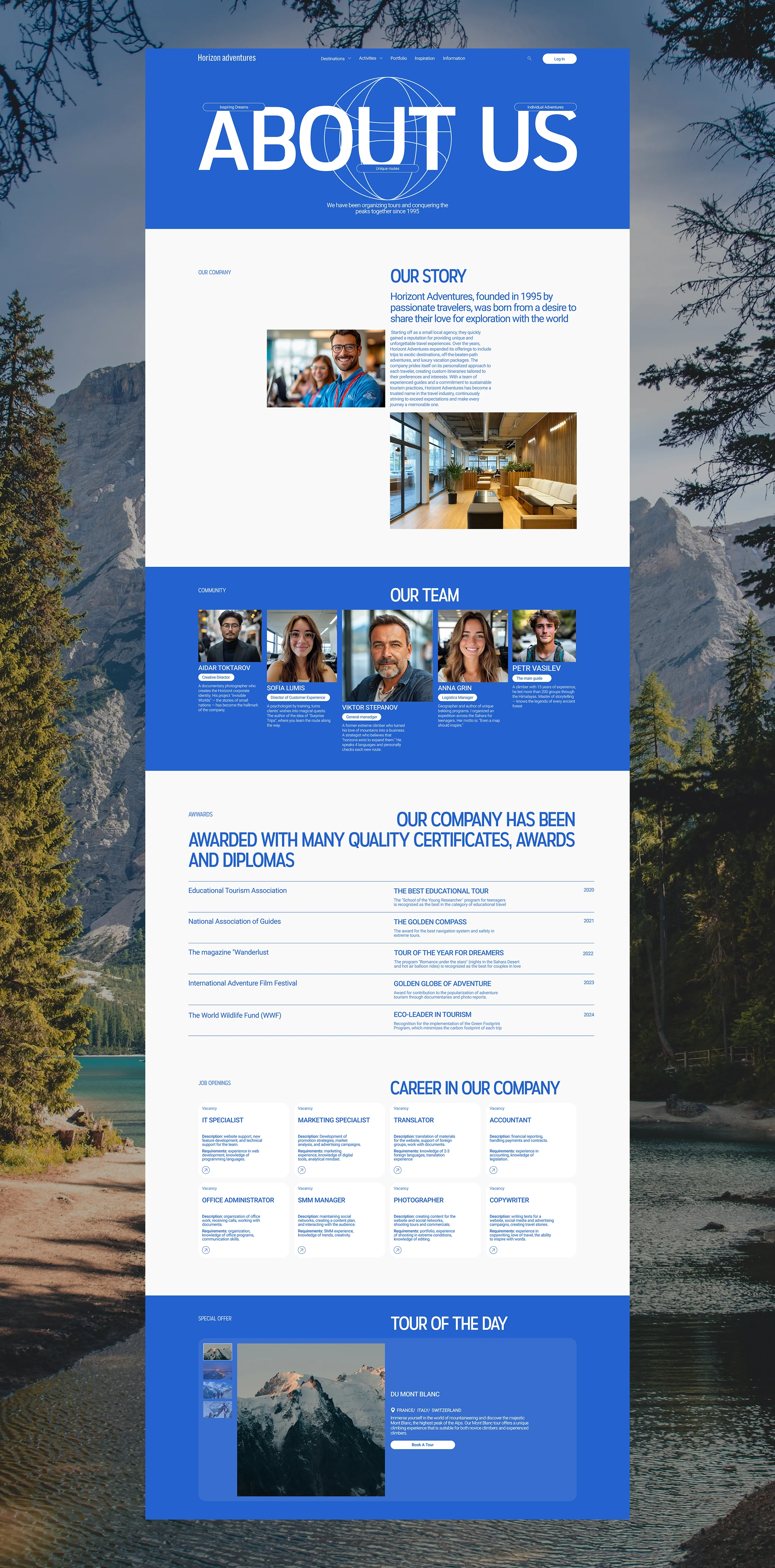 Horizon Adventures | Corporate Website — Изображение №10 — Интерфейсы на Dprofile