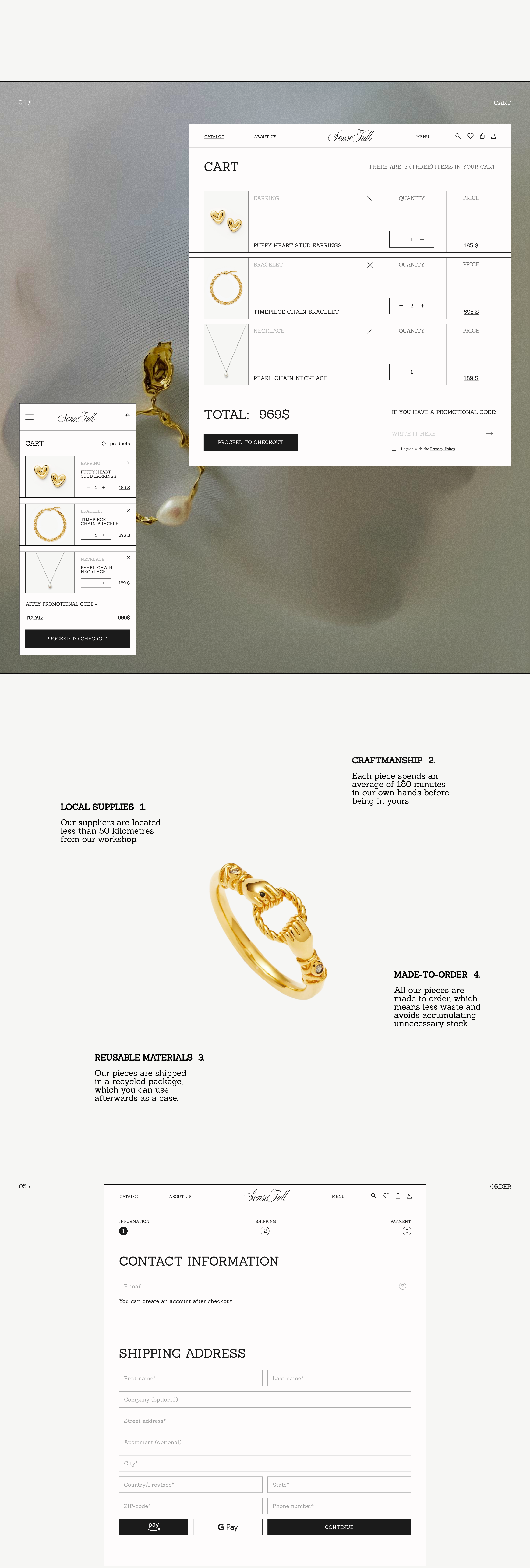 SenseFull - online store jewellery — Изображение №5 — Интерфейсы на Dprofile