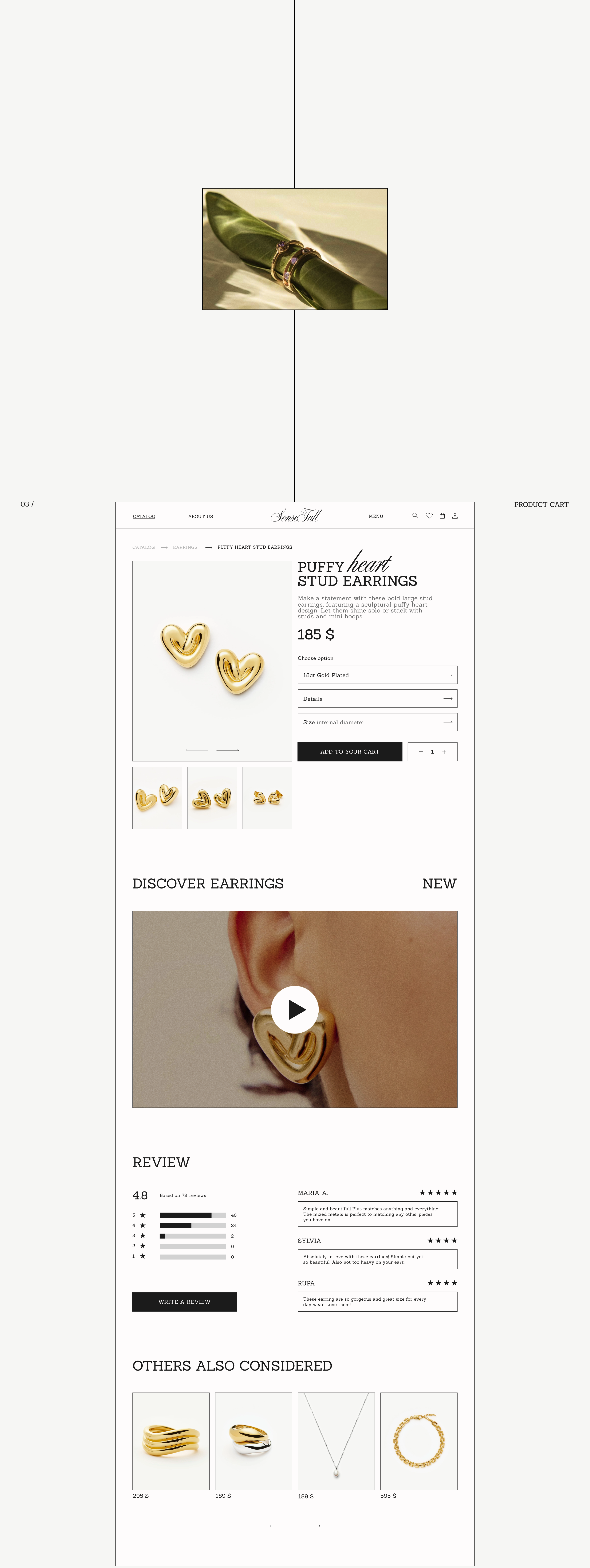 SenseFull - online store jewellery — Изображение №4 — Интерфейсы на Dprofile