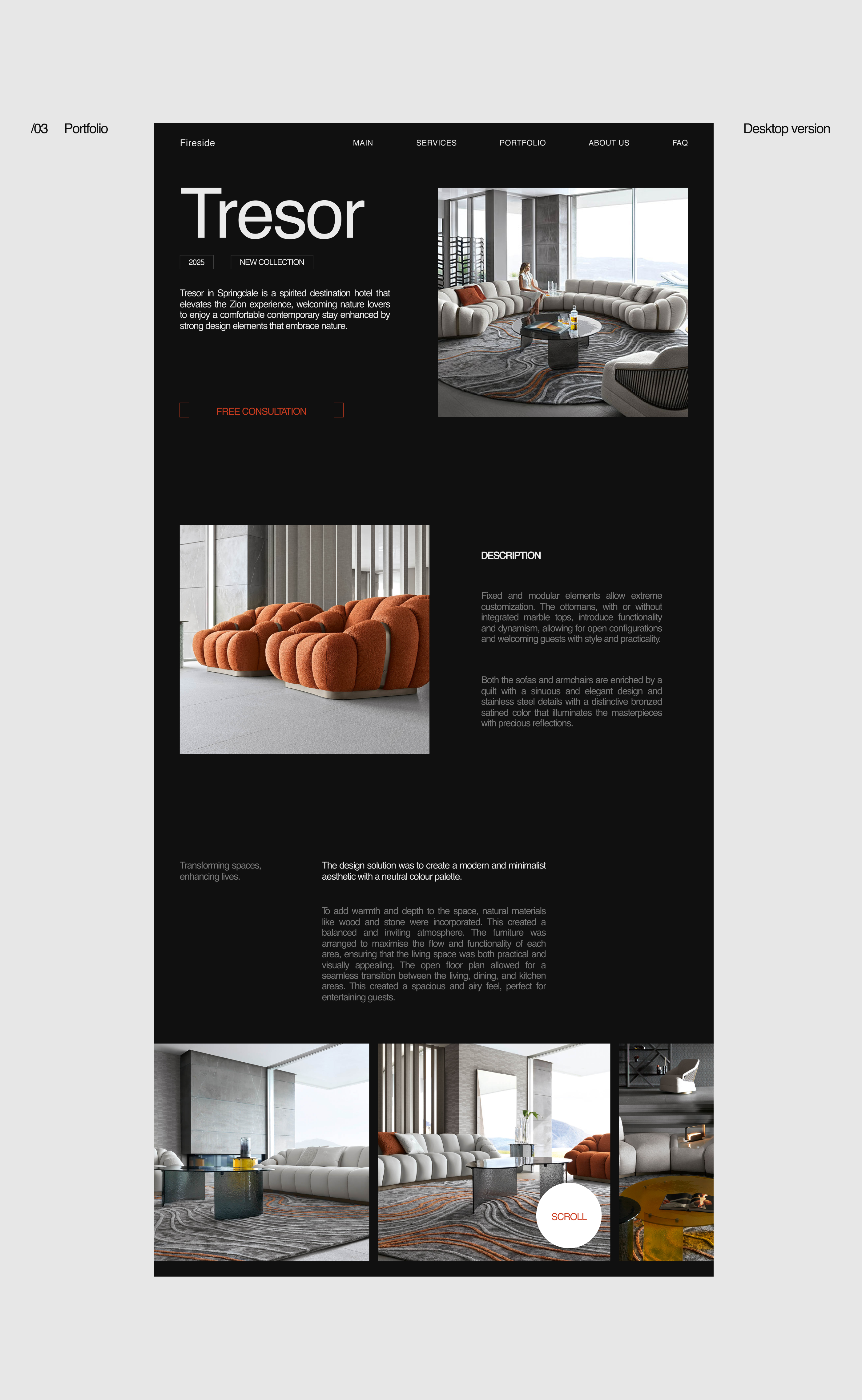 Fireside - interior studio site — Изображение №8 — Интерфейсы на Dprofile