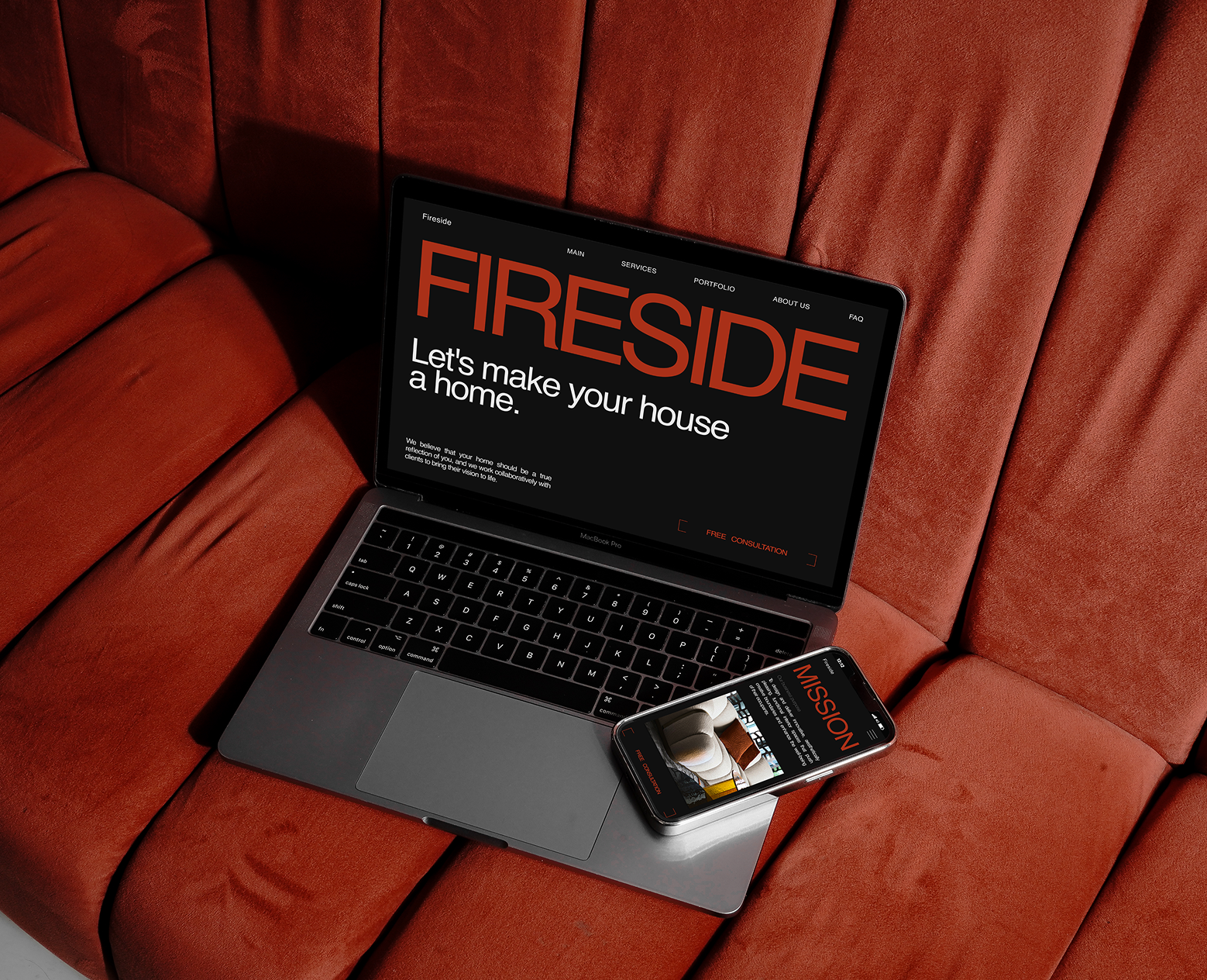 Fireside - interior studio site на Dprofile