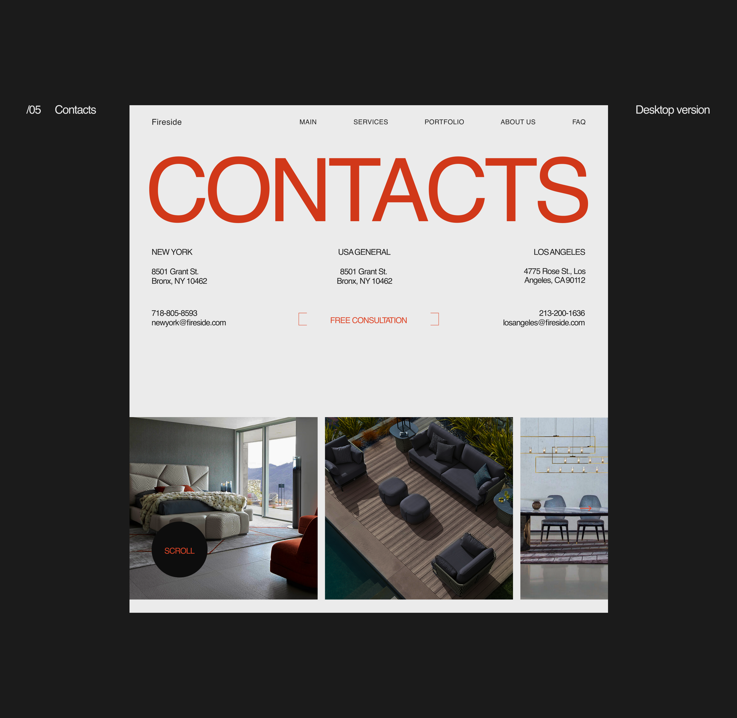 Fireside - interior studio site — Изображение №11 — Интерфейсы на Dprofile