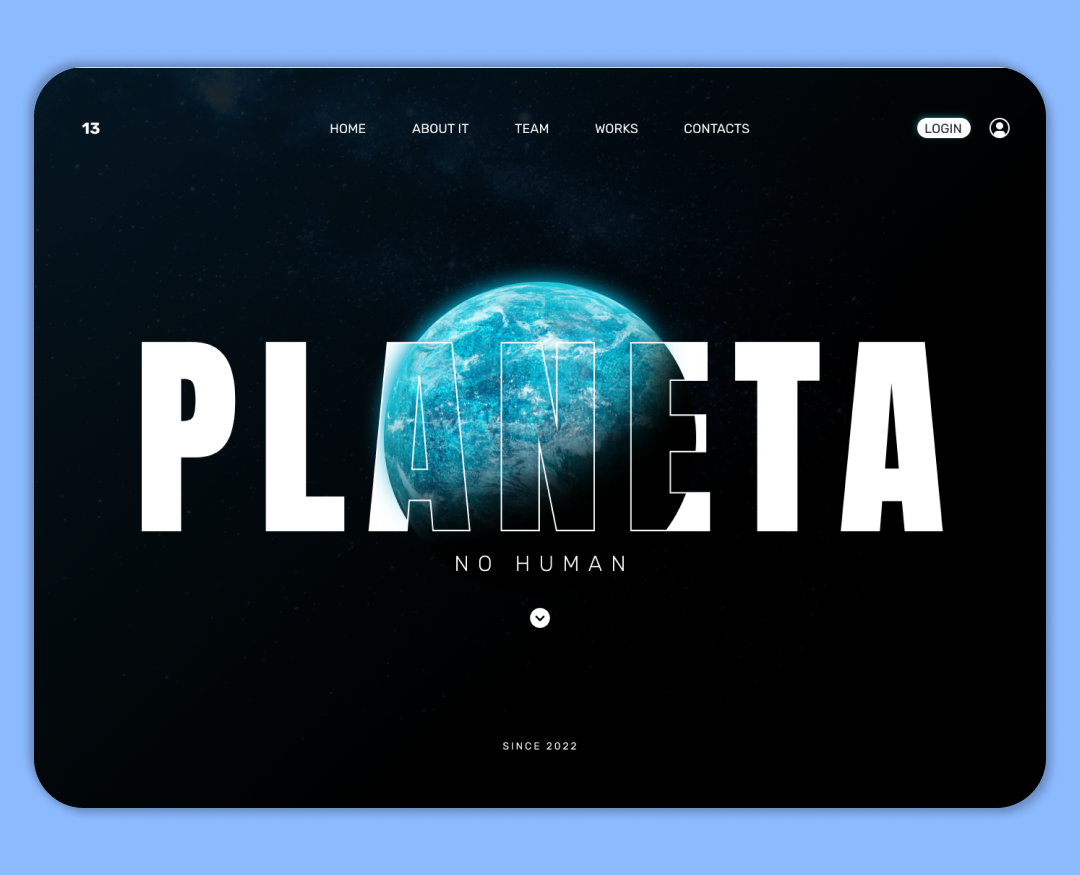 PLANETA — Анимационный Hero Screen для Digital Agency на Dprofile