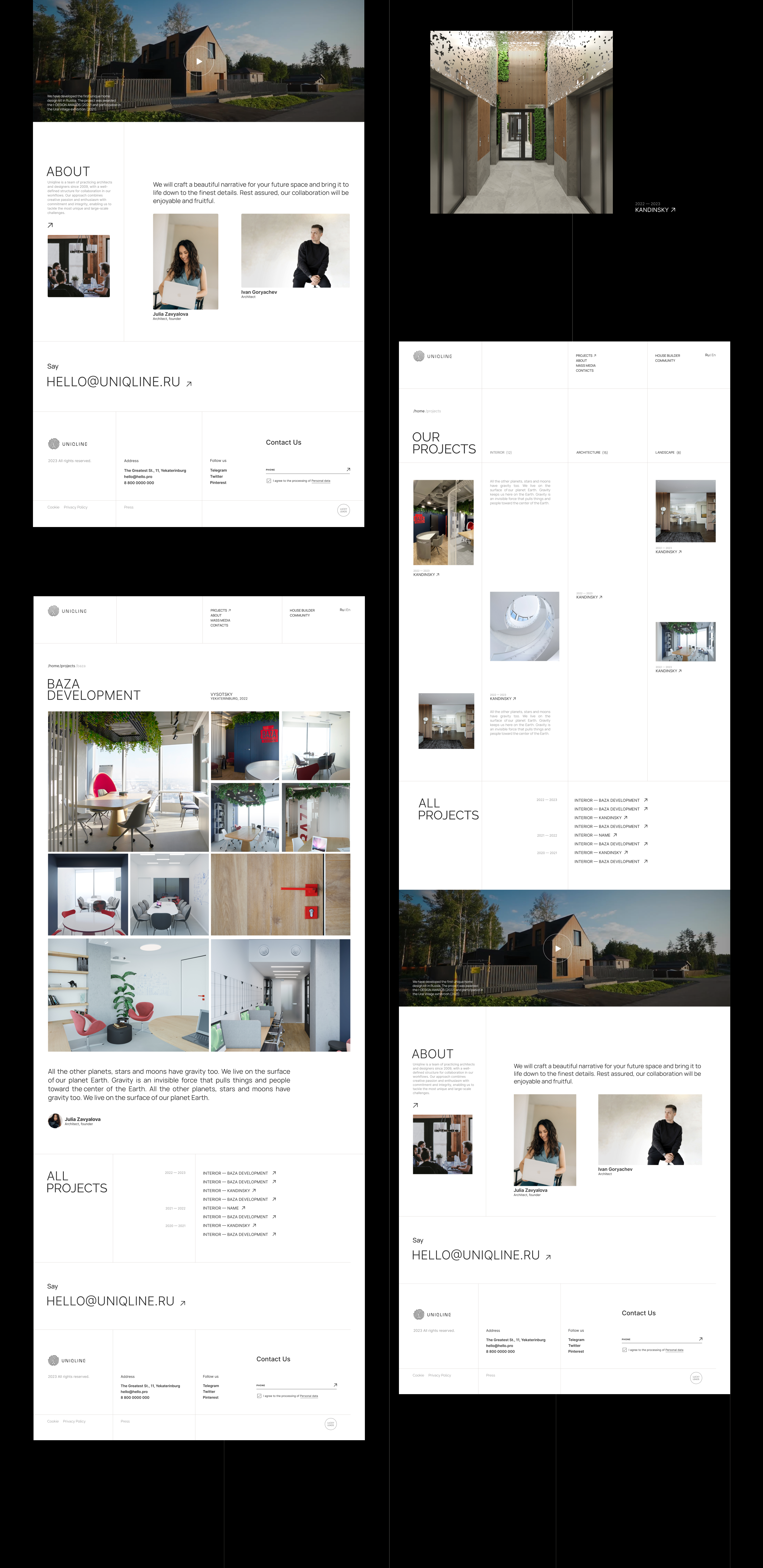 Uniqline | Минималистичный сайт | Minimalistic Website — Изображение №5 — Интерфейсы, Анимация на Dprofile