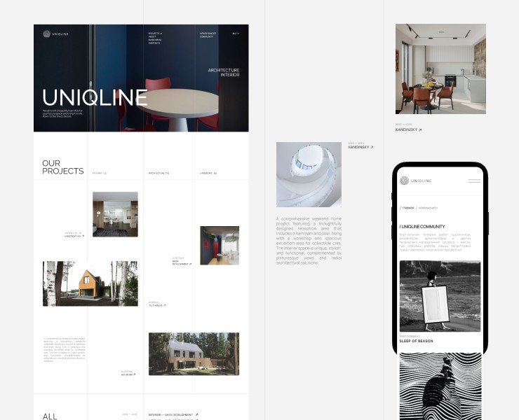 Uniqline | Минималистичный сайт | Minimalistic Website на Dprofile