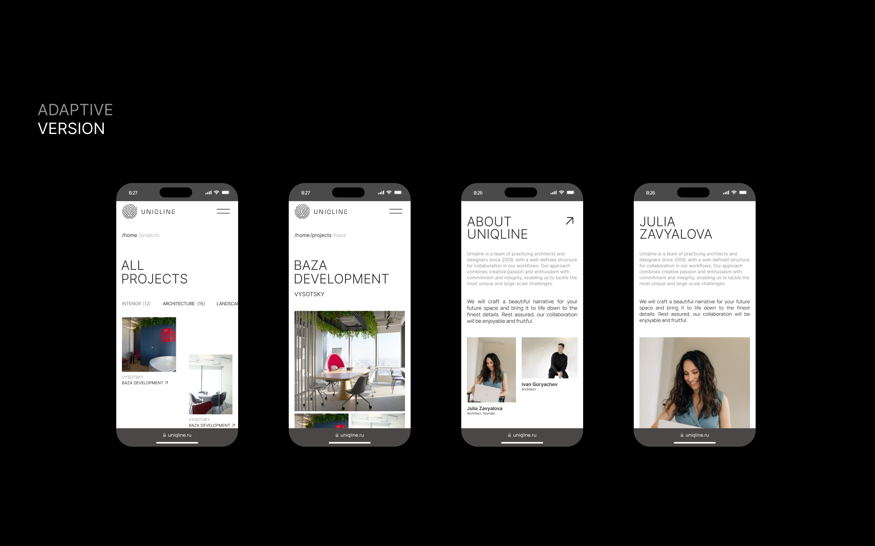 Uniqline | Минималистичный сайт | Minimalistic Website — Изображение №7 — Интерфейсы, Анимация на Dprofile