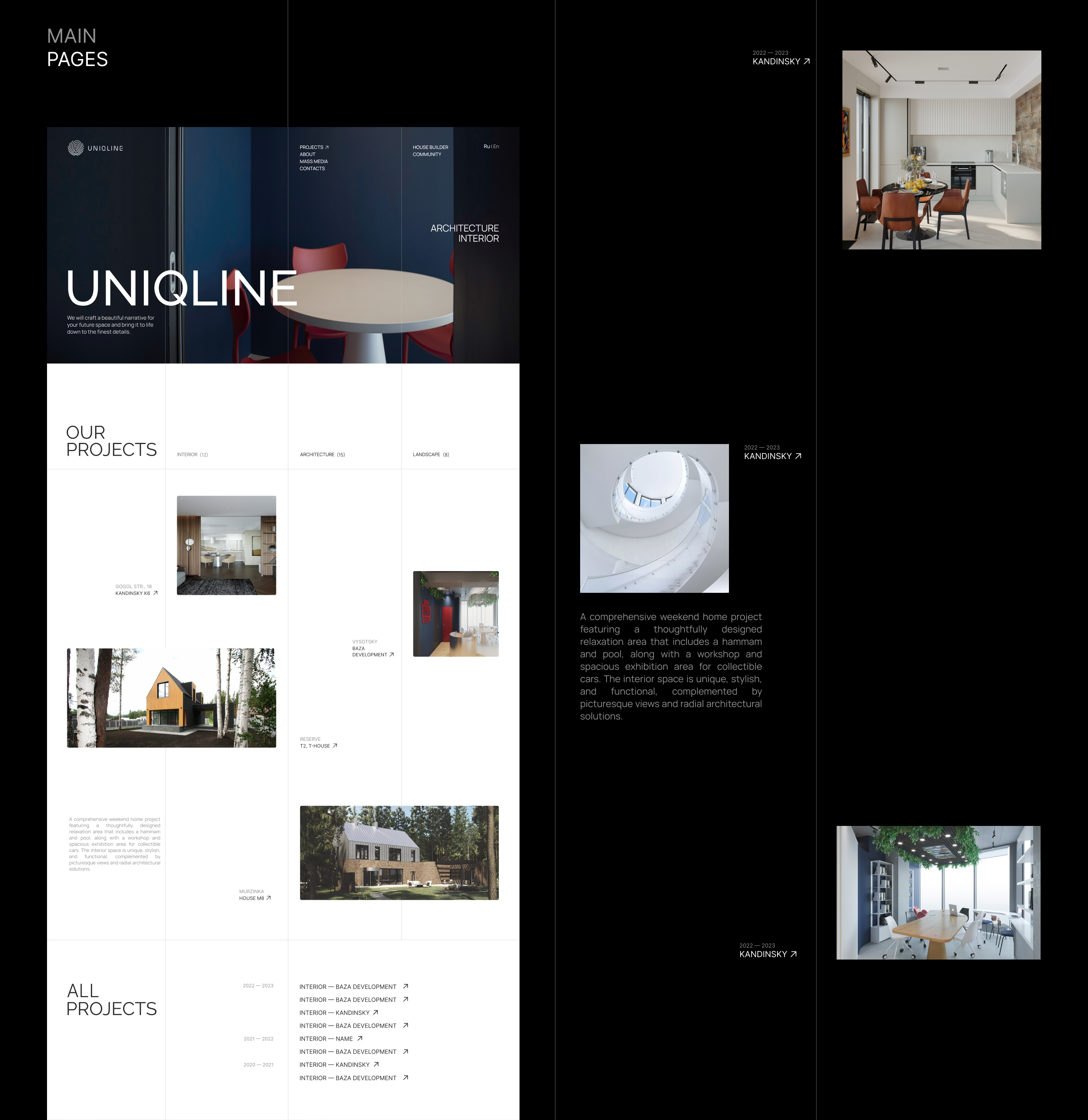 Uniqline | Минималистичный сайт | Minimalistic Website — Изображение №4 — Интерфейсы, Анимация на Dprofile
