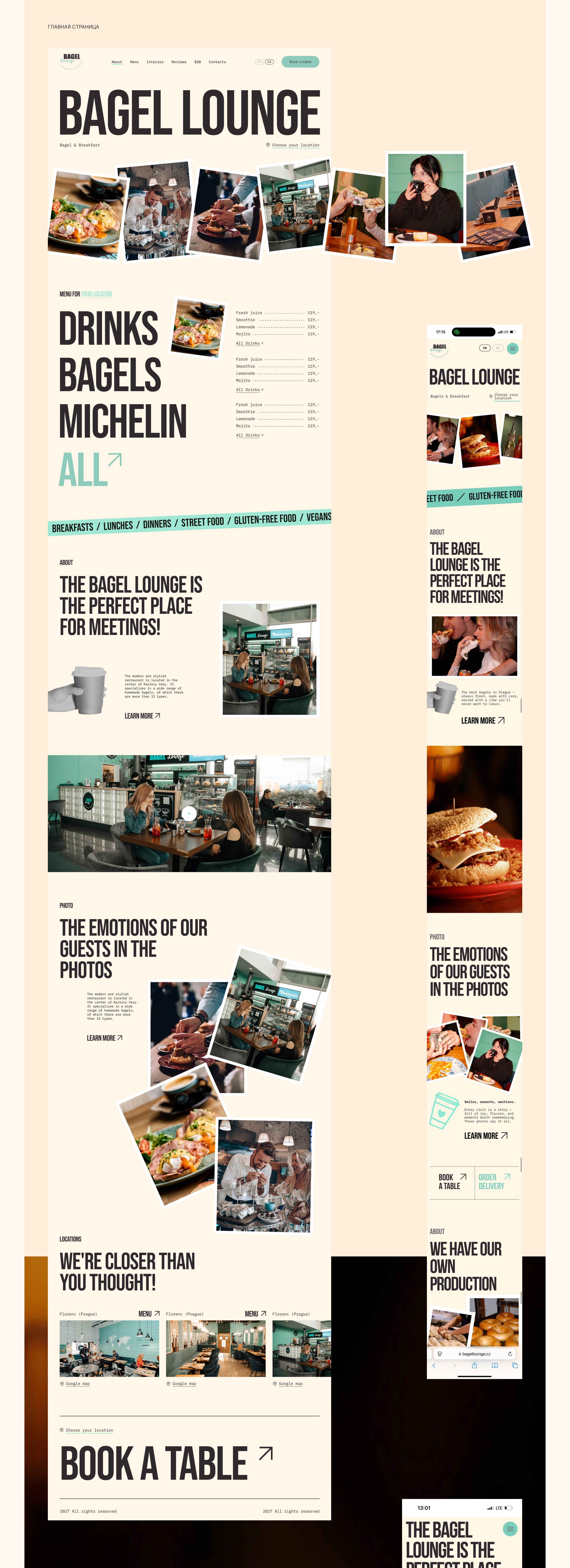 Сайт для сети ресторанов | Website for the restaurant — Изображение №4 — Интерфейсы, Анимация на Dprofile