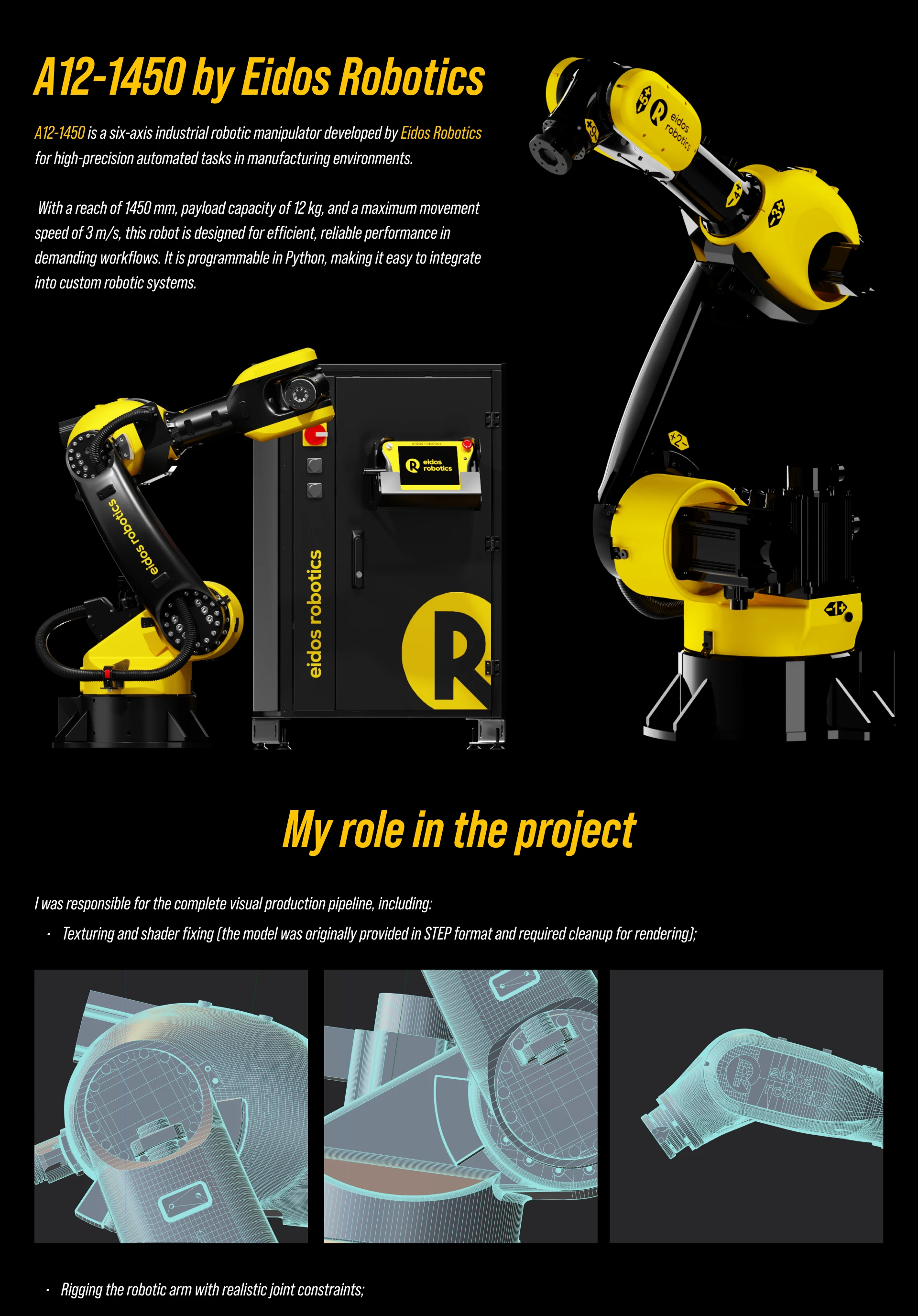 A12-1450 Industrial robot manipulator — Изображение №2 — 3D, Анимация на Dprofile