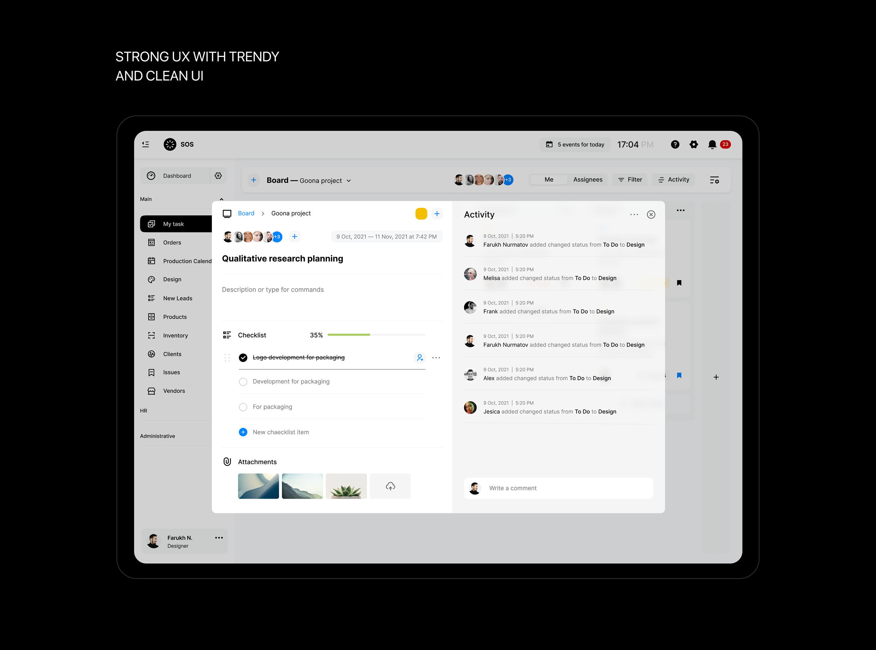 SOS — ERP application — Изображение №9 — Интерфейсы, Анимация на Dprofile