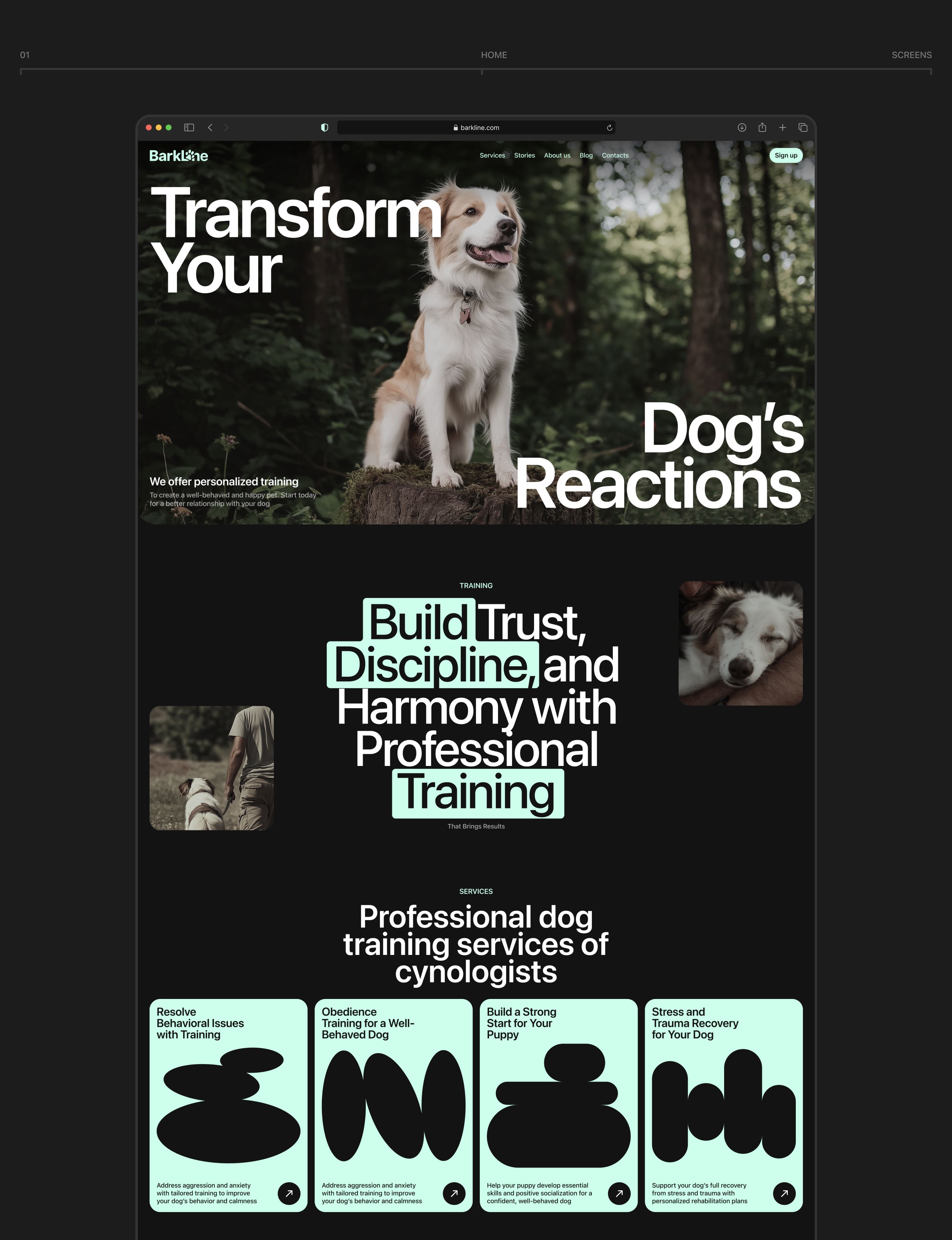 BarkLine: сайт по дрессировке собак — Изображение №3 — Интерфейсы на Dprofile