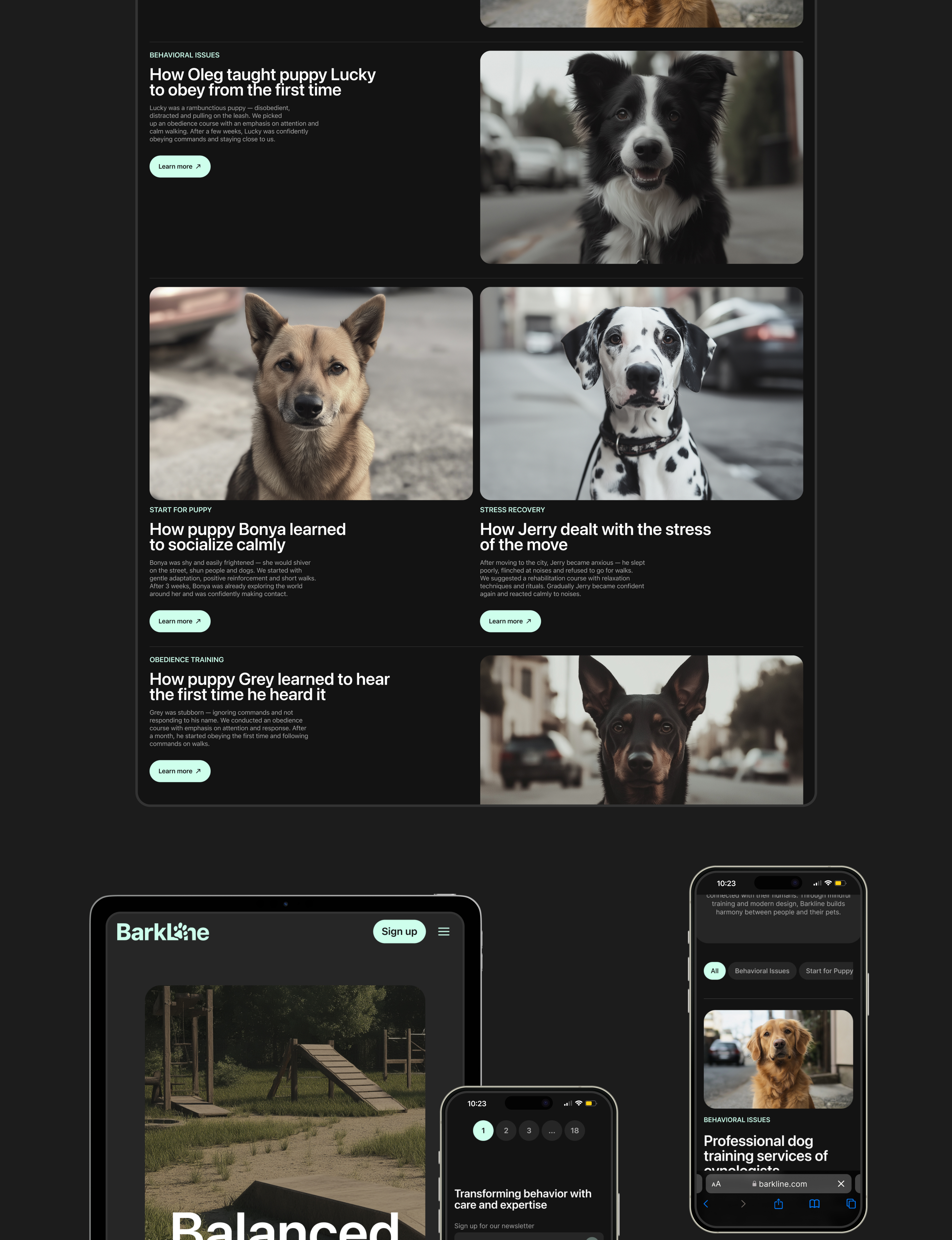 BarkLine: сайт по дрессировке собак — Изображение №8 — Интерфейсы на Dprofile