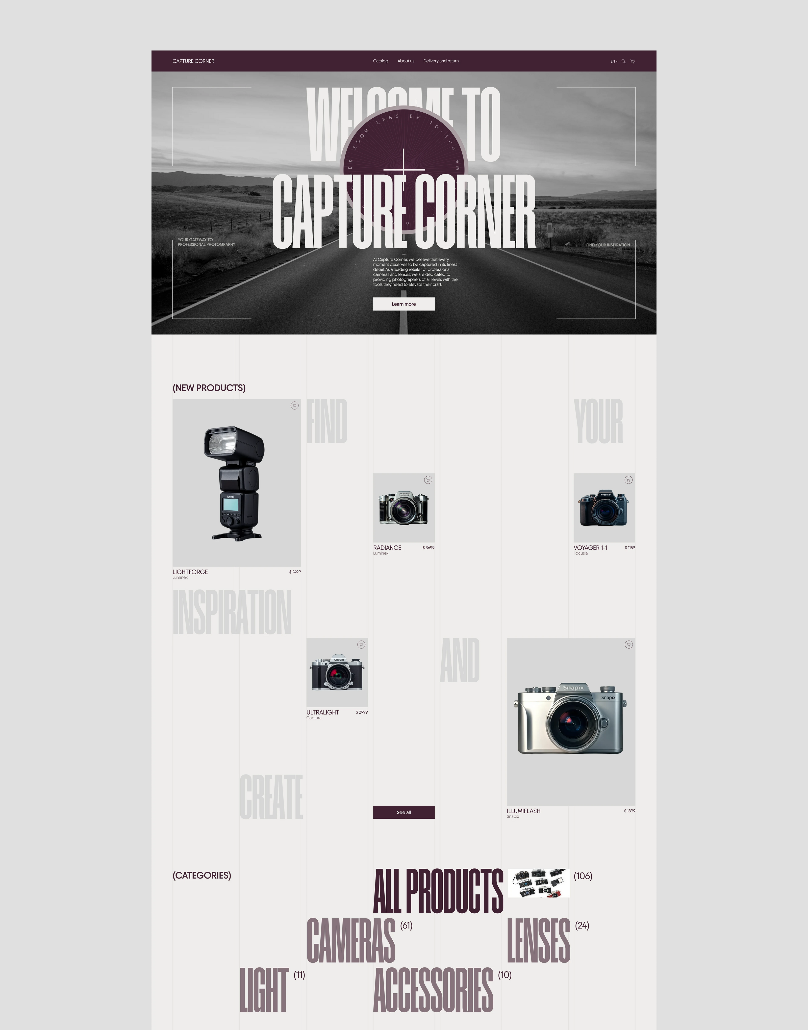 Photographic equipment online store — Изображение №3 — Интерфейсы, Брендинг на Dprofile