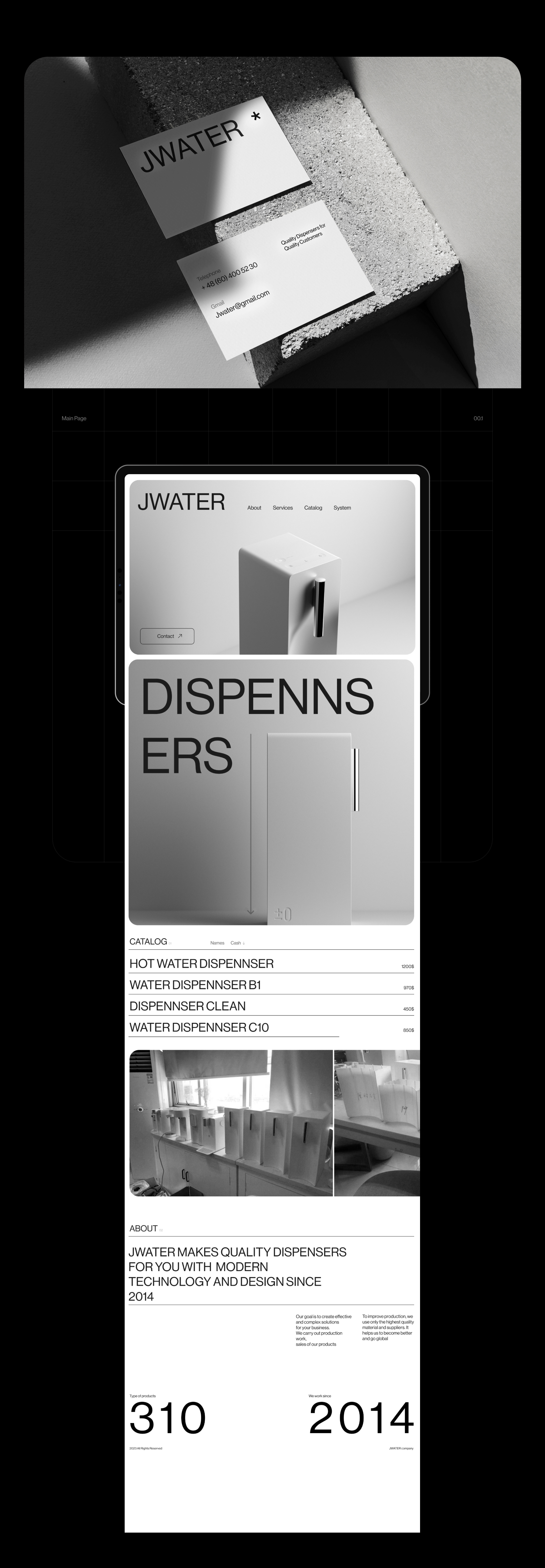 JWATER DISPENSERS website — Изображение №2 — Интерфейсы, Анимация на Dprofile