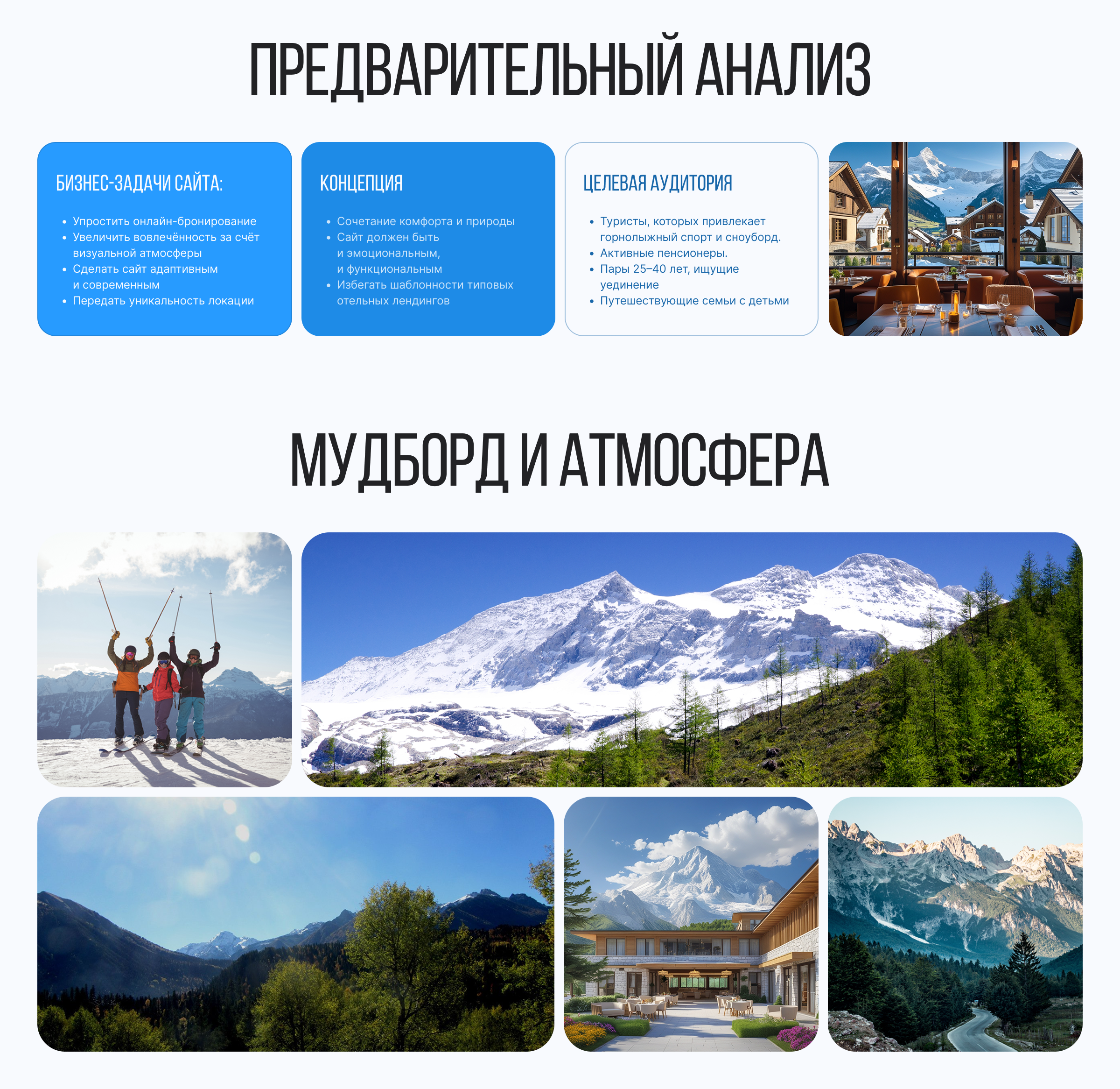 Cайт для отеля в горах в бенто-стиле — Изображение №2 — Интерфейсы на Dprofile