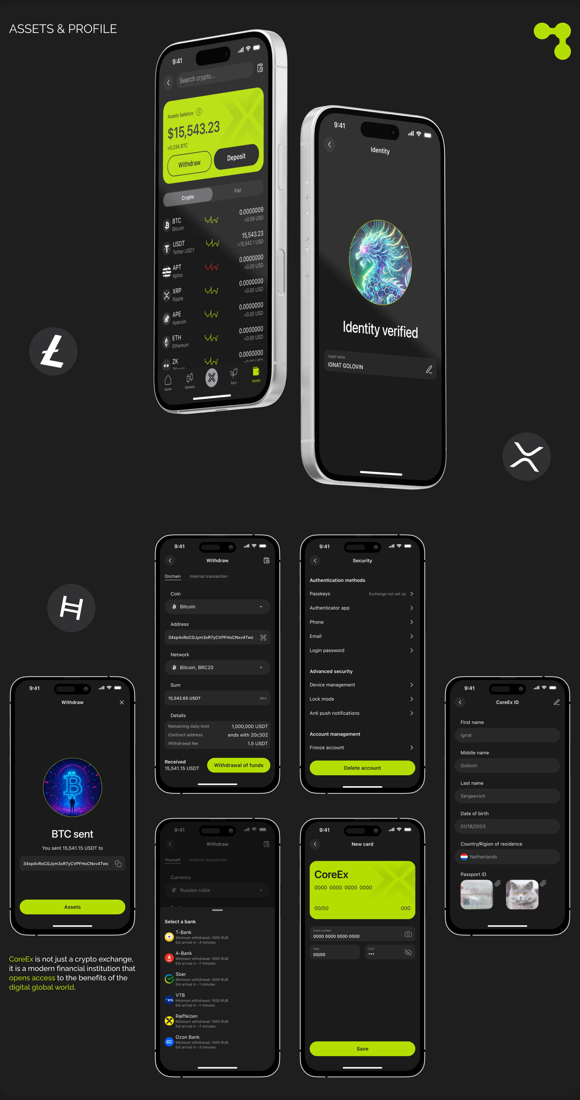 CoreEx | Crypto Exchange — Изображение №13 — Интерфейсы на Dprofile