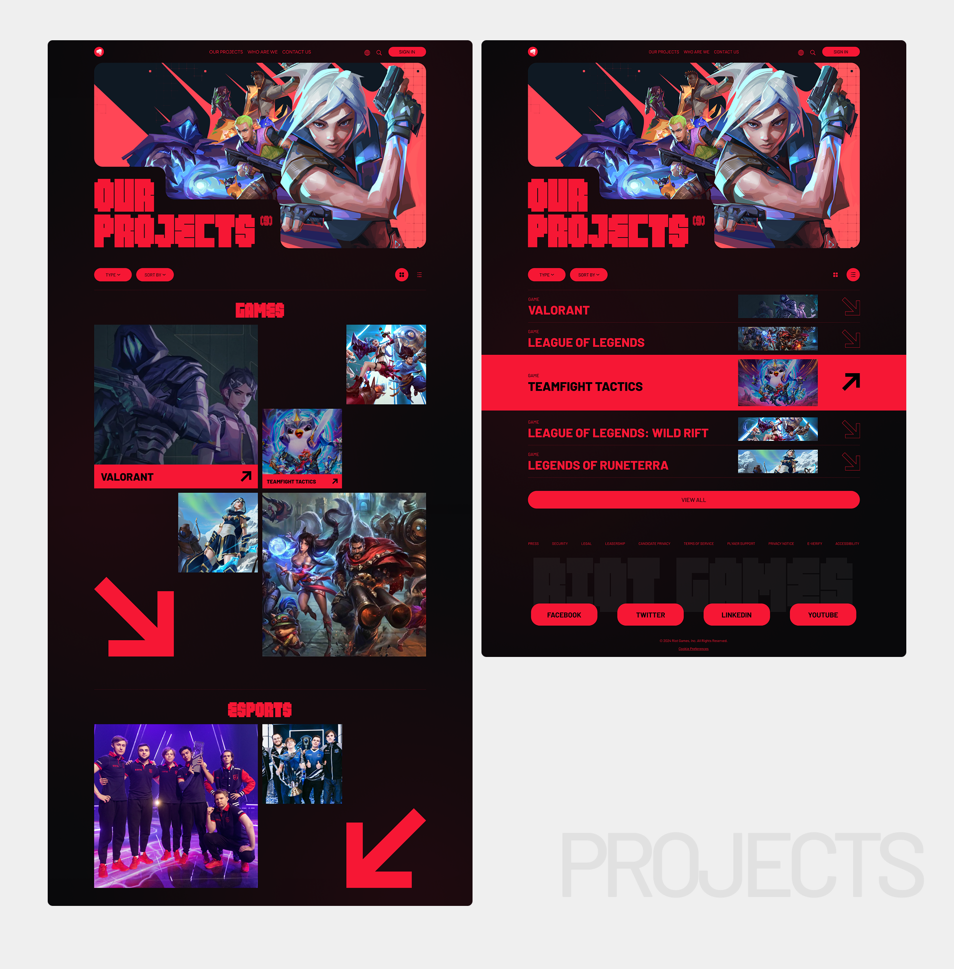RIOT GAMES | CORPORATE WEBSITE REDESIGN — Изображение №4 — Интерфейсы на Dprofile