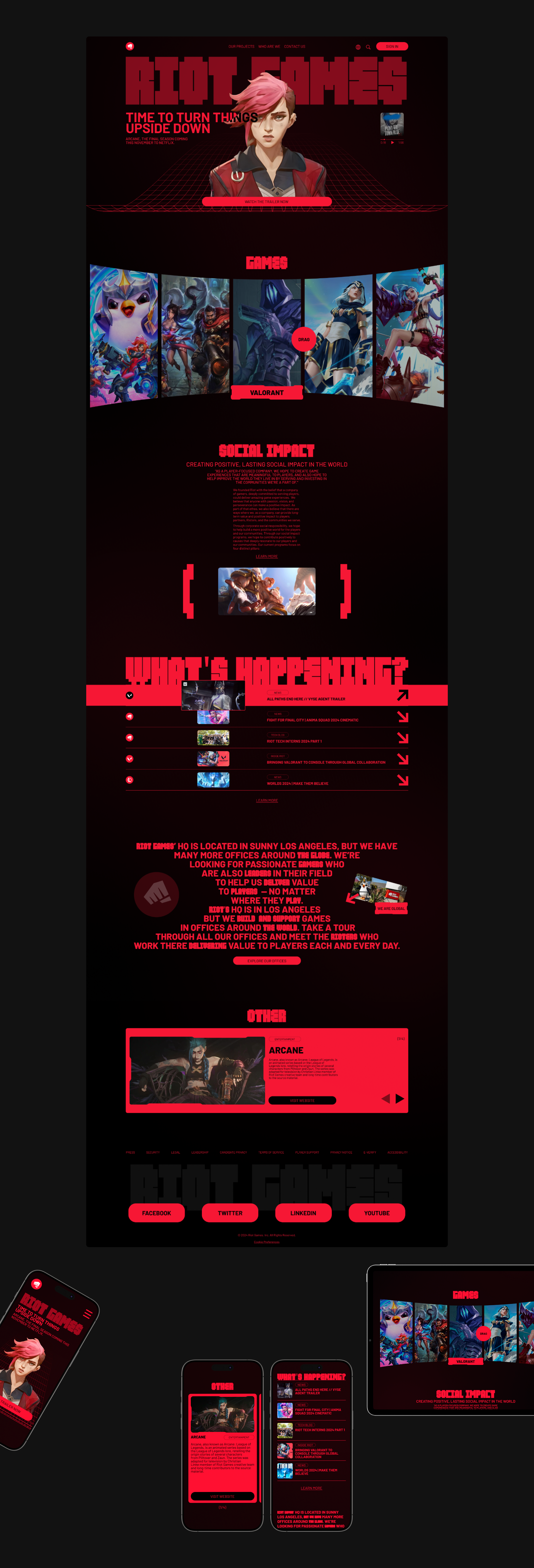 RIOT GAMES | CORPORATE WEBSITE REDESIGN — Изображение №2 — Интерфейсы на Dprofile