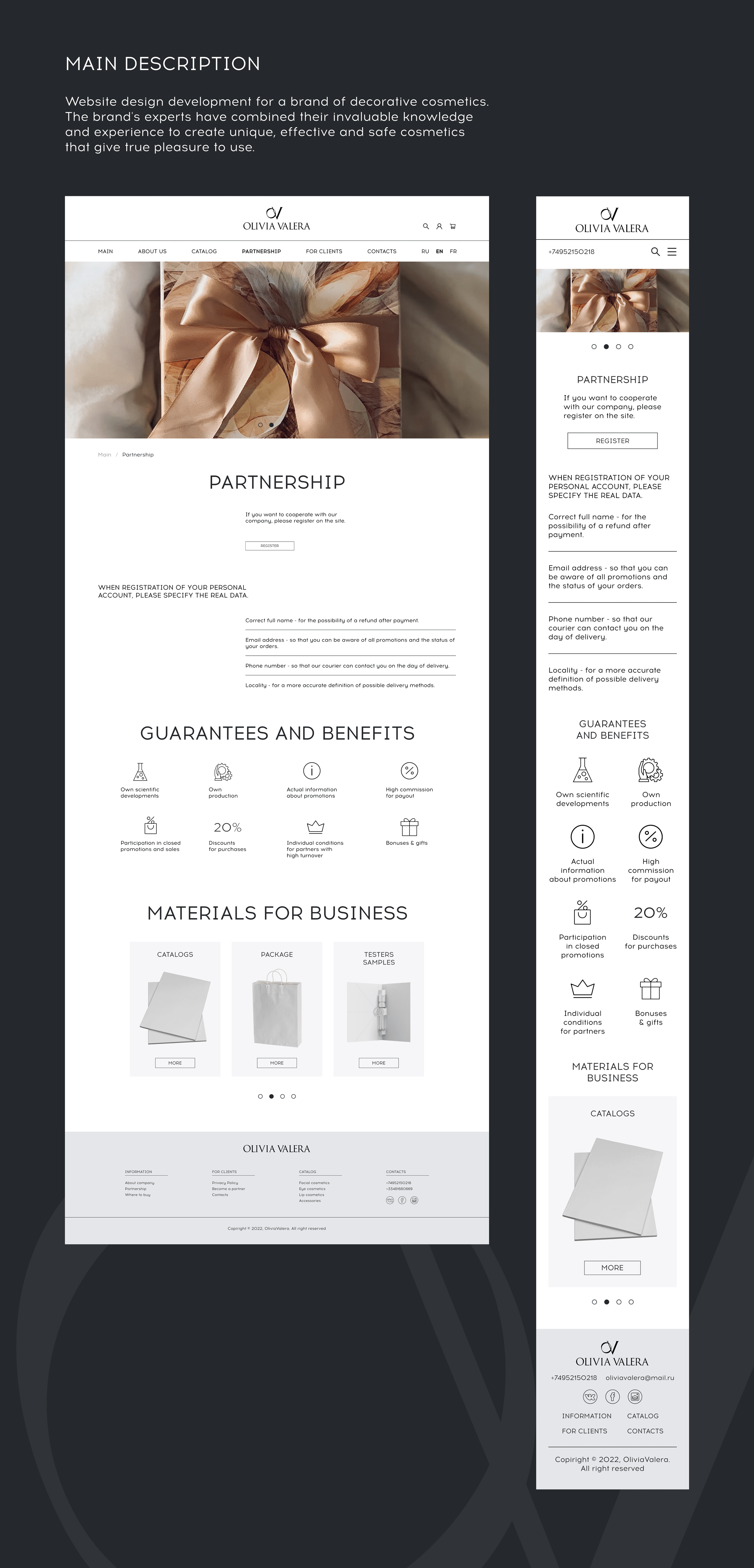 Olivia Valera website. UX/UI Design. — Изображение №5 — Анимация, Интерфейсы на Dprofile