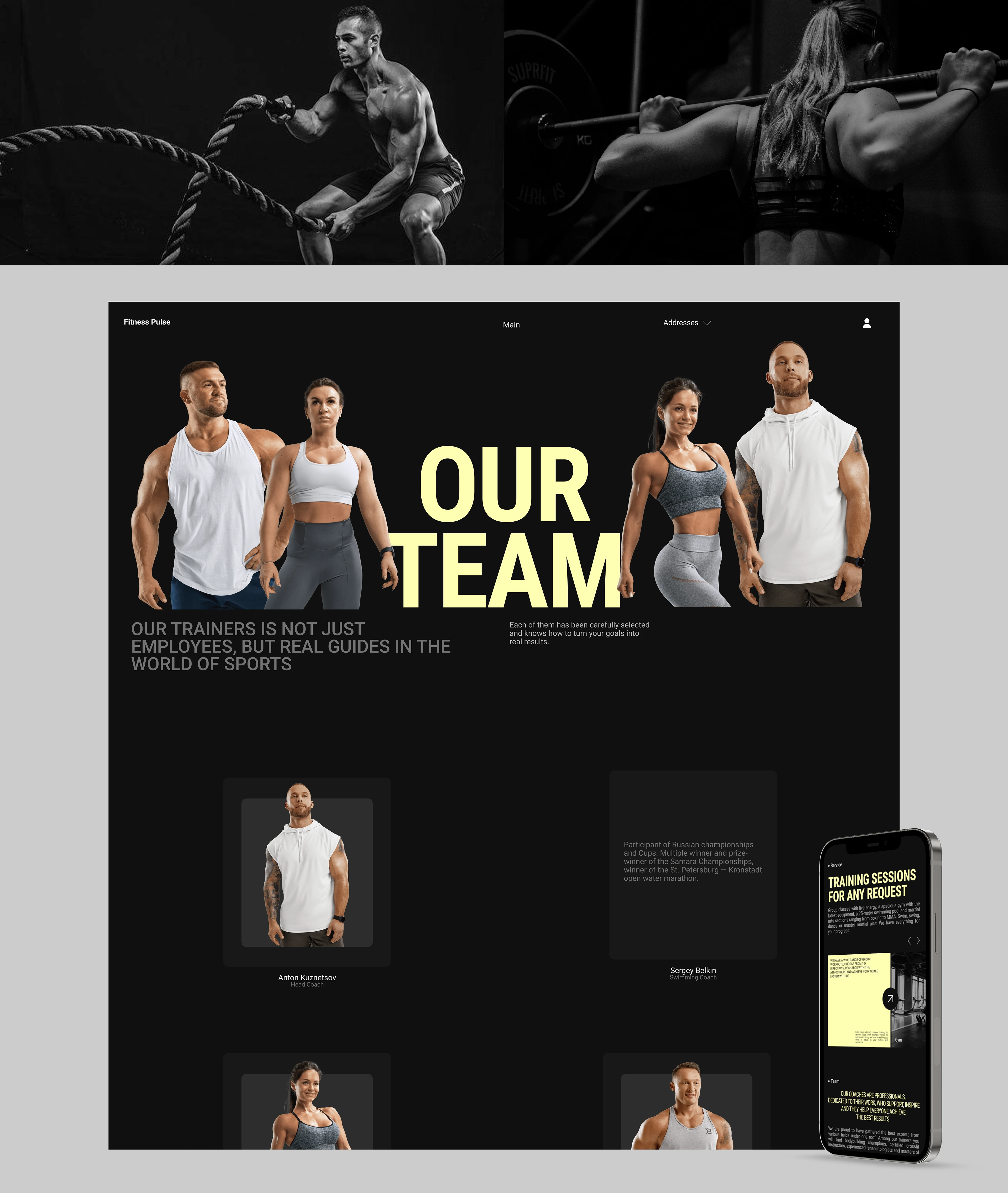 Corporate website of fitness club Fitness Pulse — Изображение №6 — Интерфейсы на Dprofile