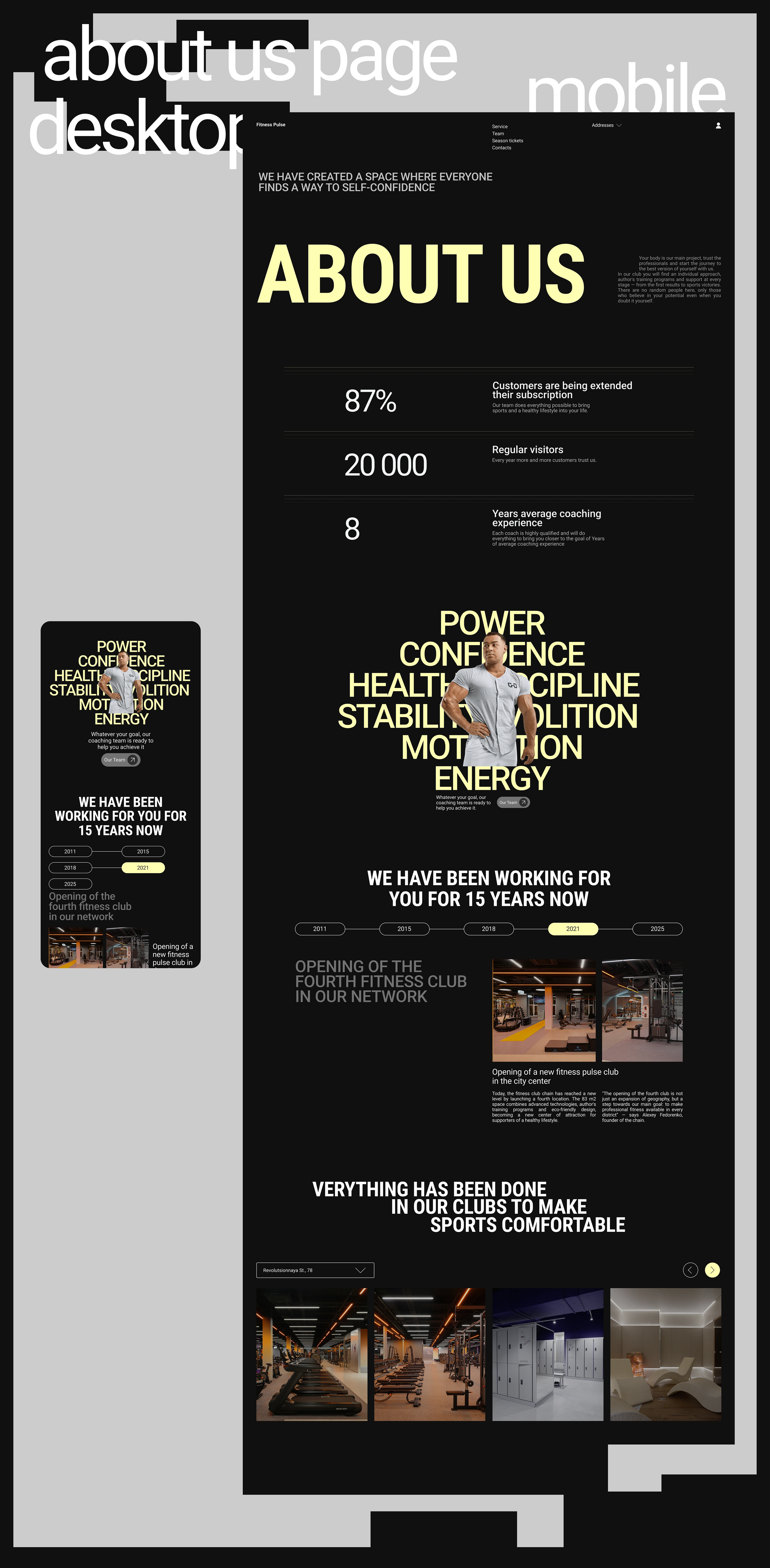 Corporate website of fitness club Fitness Pulse — Изображение №5 — Интерфейсы на Dprofile
