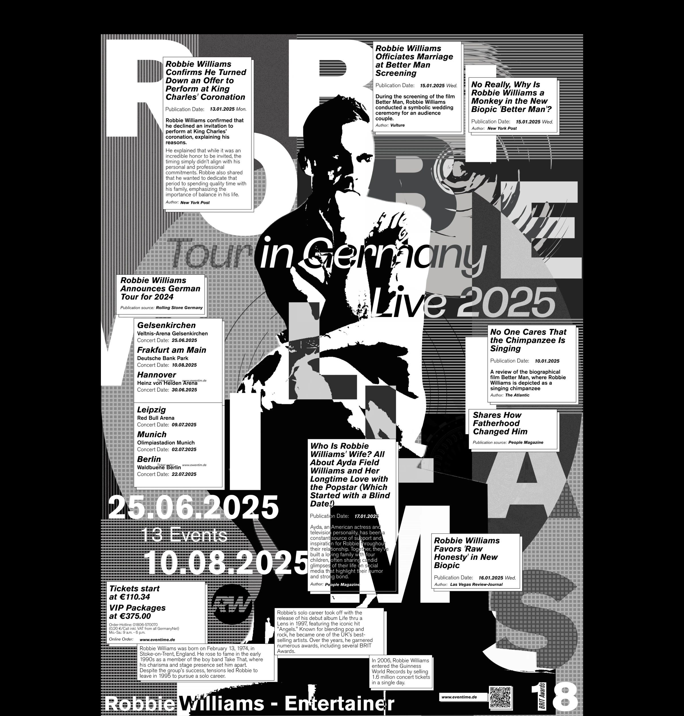 Постер Robbie Williams Германия 2025 — Изображение №7 — Графика на Dprofile