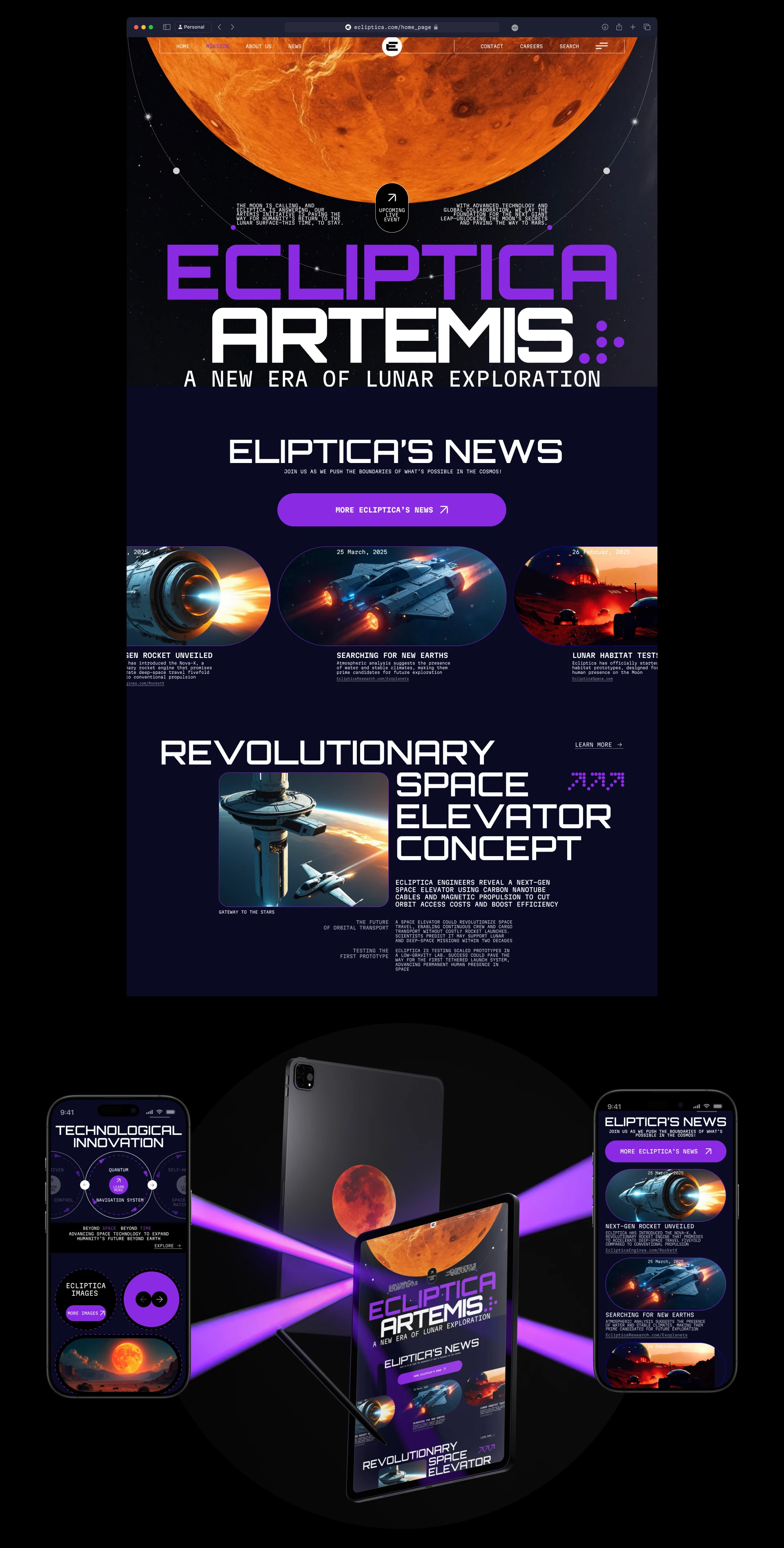 ECLIPTICA / Corporative Website — Изображение №3 — Интерфейсы, Брендинг на Dprofile