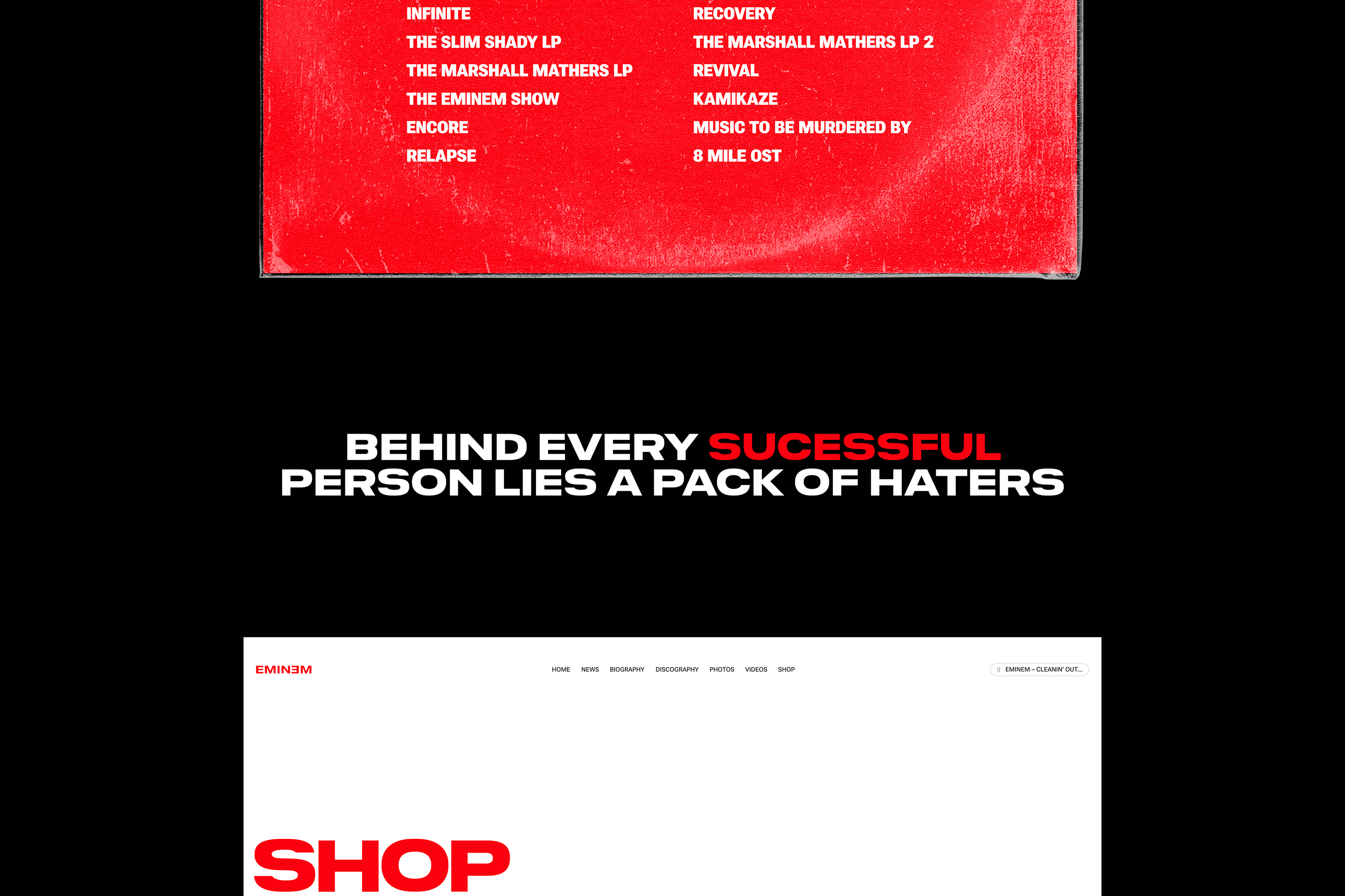 Eminem Website Concept — Изображение №15 — Интерфейсы на Dprofile