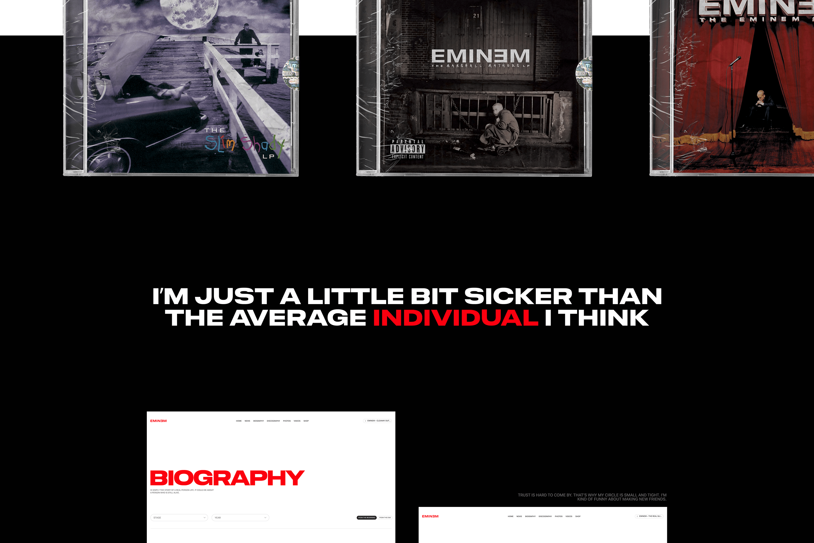 Eminem Website Concept — Изображение №12 — Интерфейсы на Dprofile