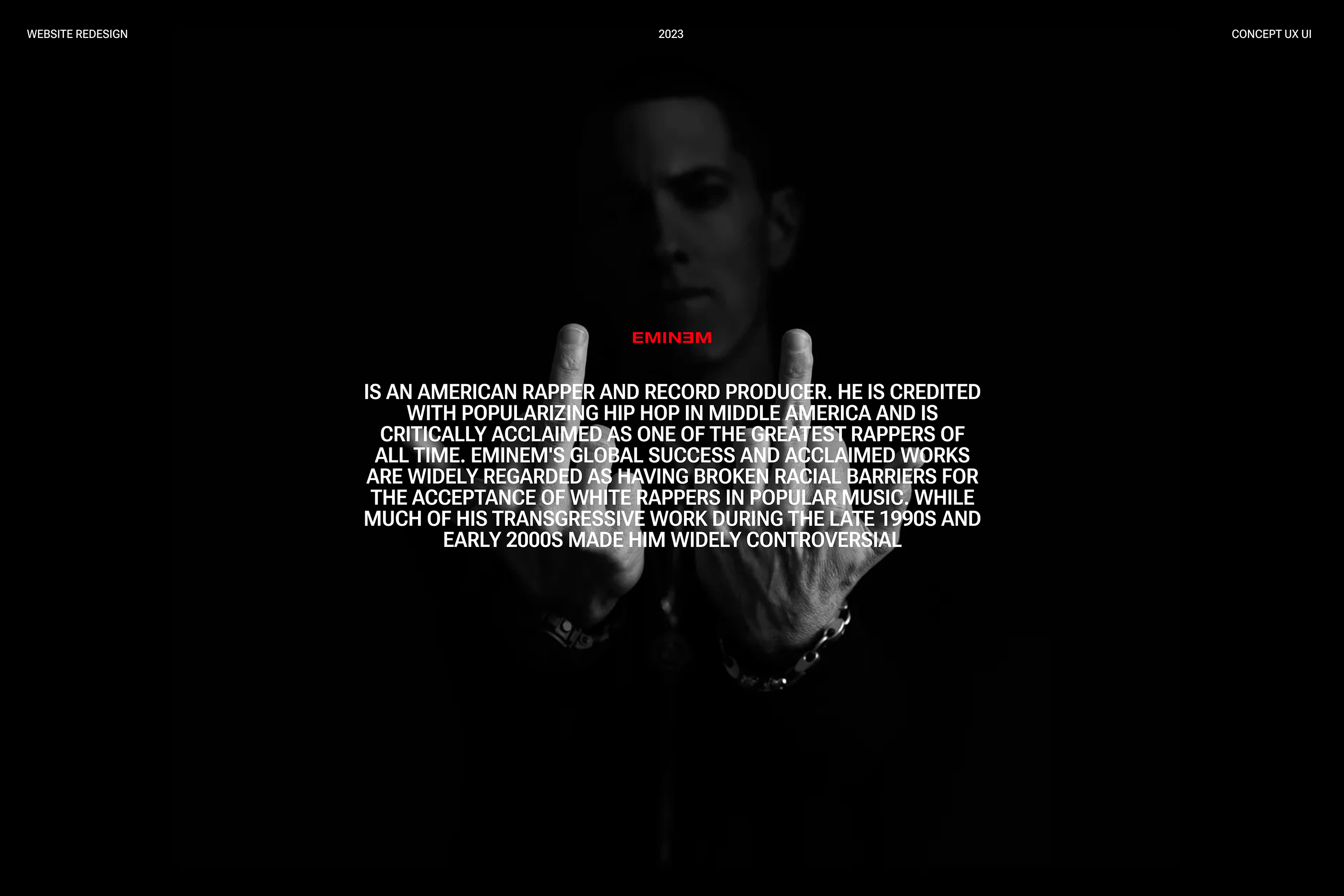 Eminem Website Concept — Изображение №1 — Интерфейсы на Dprofile