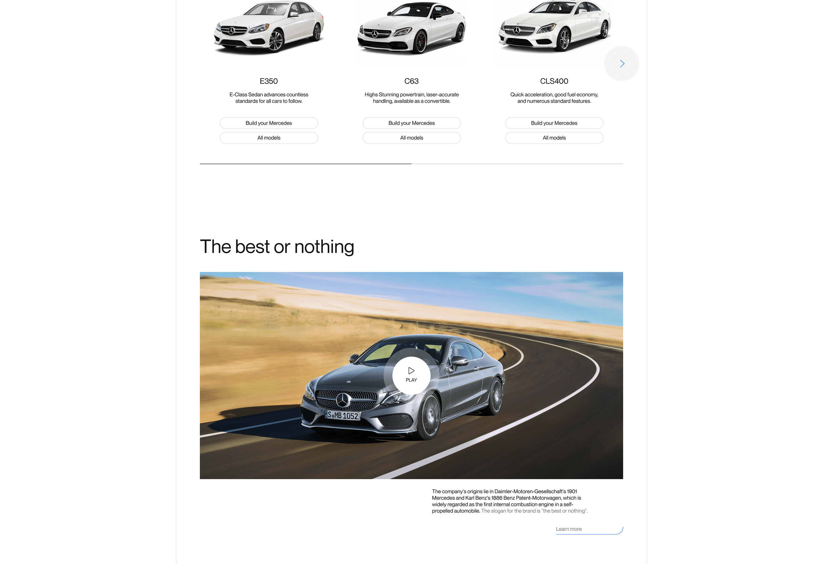 Mercedes-Benz Website Concept — Изображение №3 — Интерфейсы на Dprofile