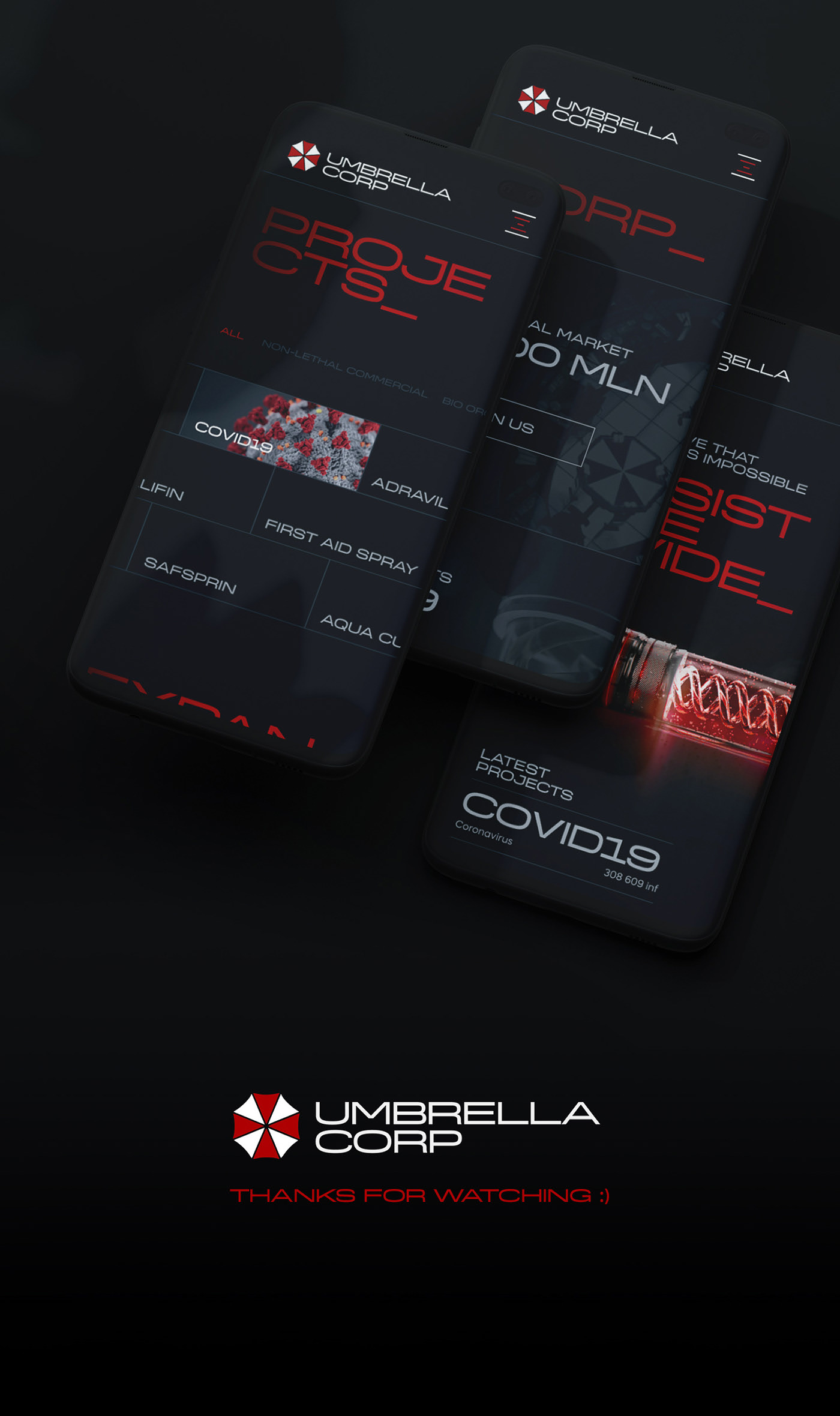 Umbrella Corporation | Coronavirus Concept — Изображение №8 — Интерфейсы на Dprofile