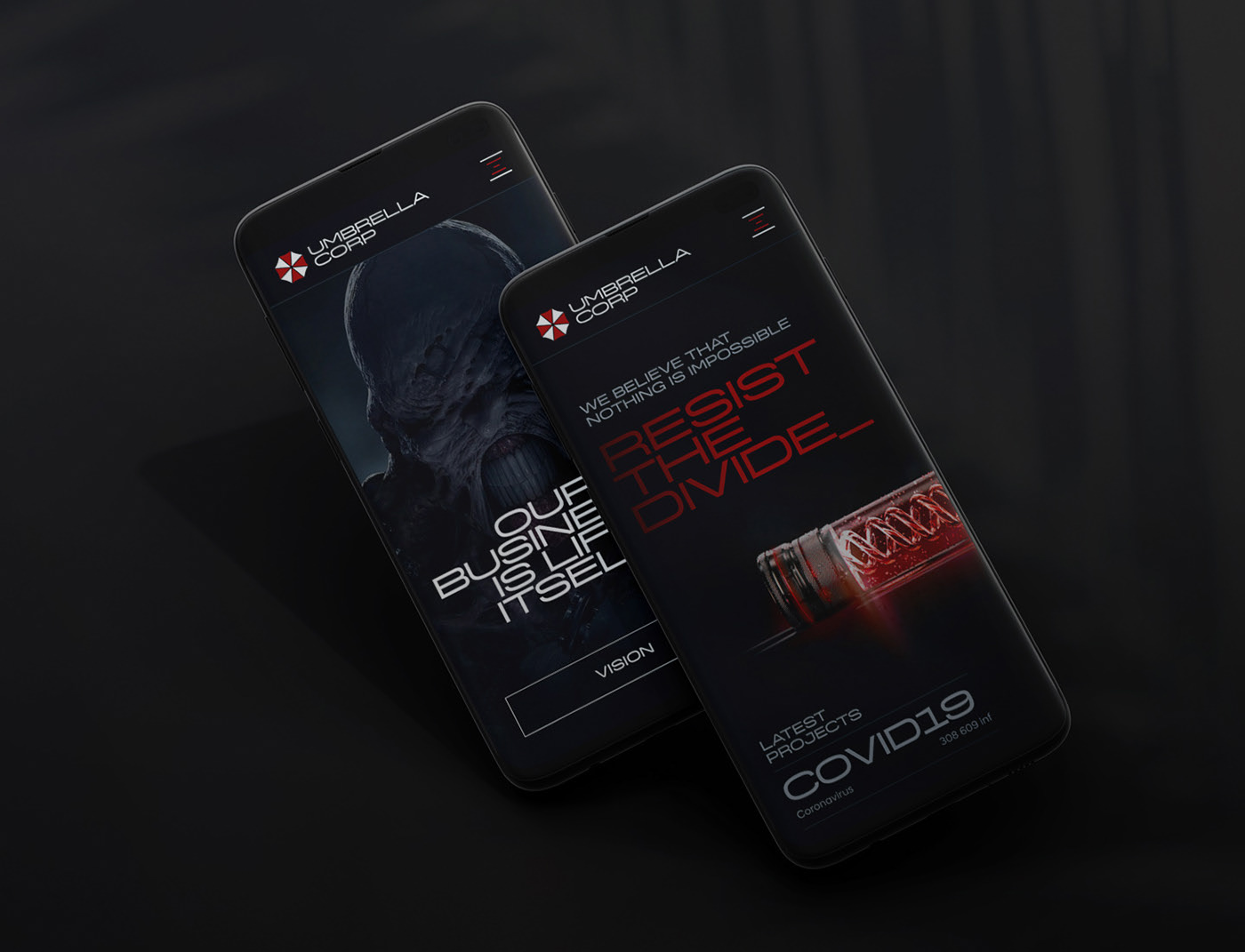 Umbrella Corporation | Coronavirus Concept — Изображение №2 — Интерфейсы на Dprofile