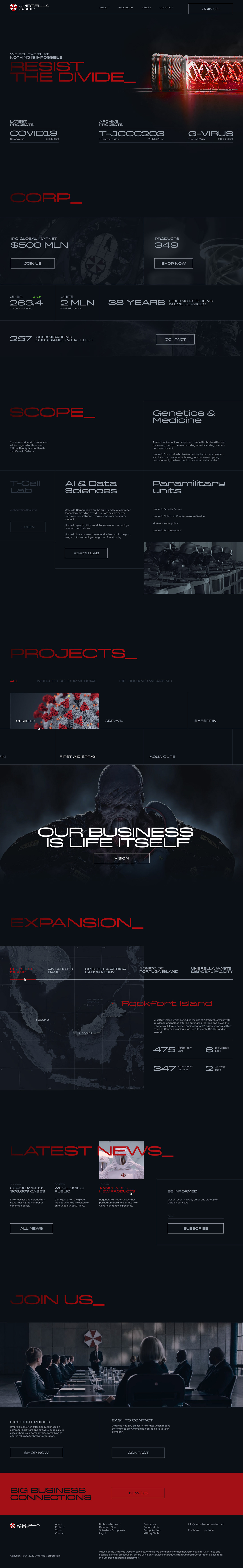 Umbrella Corporation | Coronavirus Concept — Изображение №4 — Интерфейсы на Dprofile