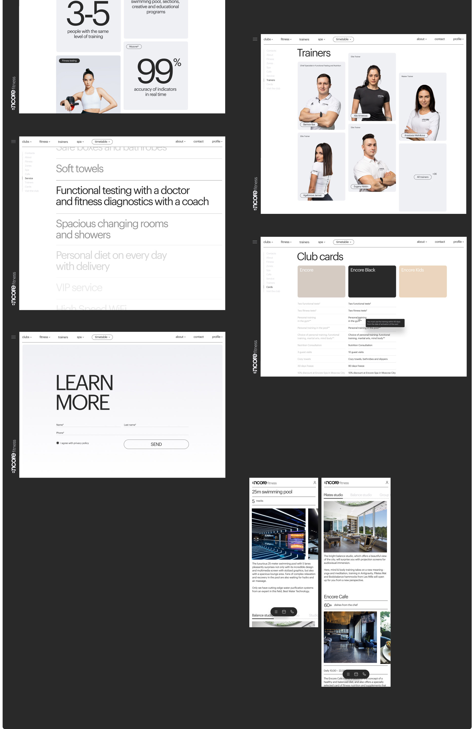 Encore Fitness Website — Изображение №10 — Интерфейсы, Анимация на Dprofile